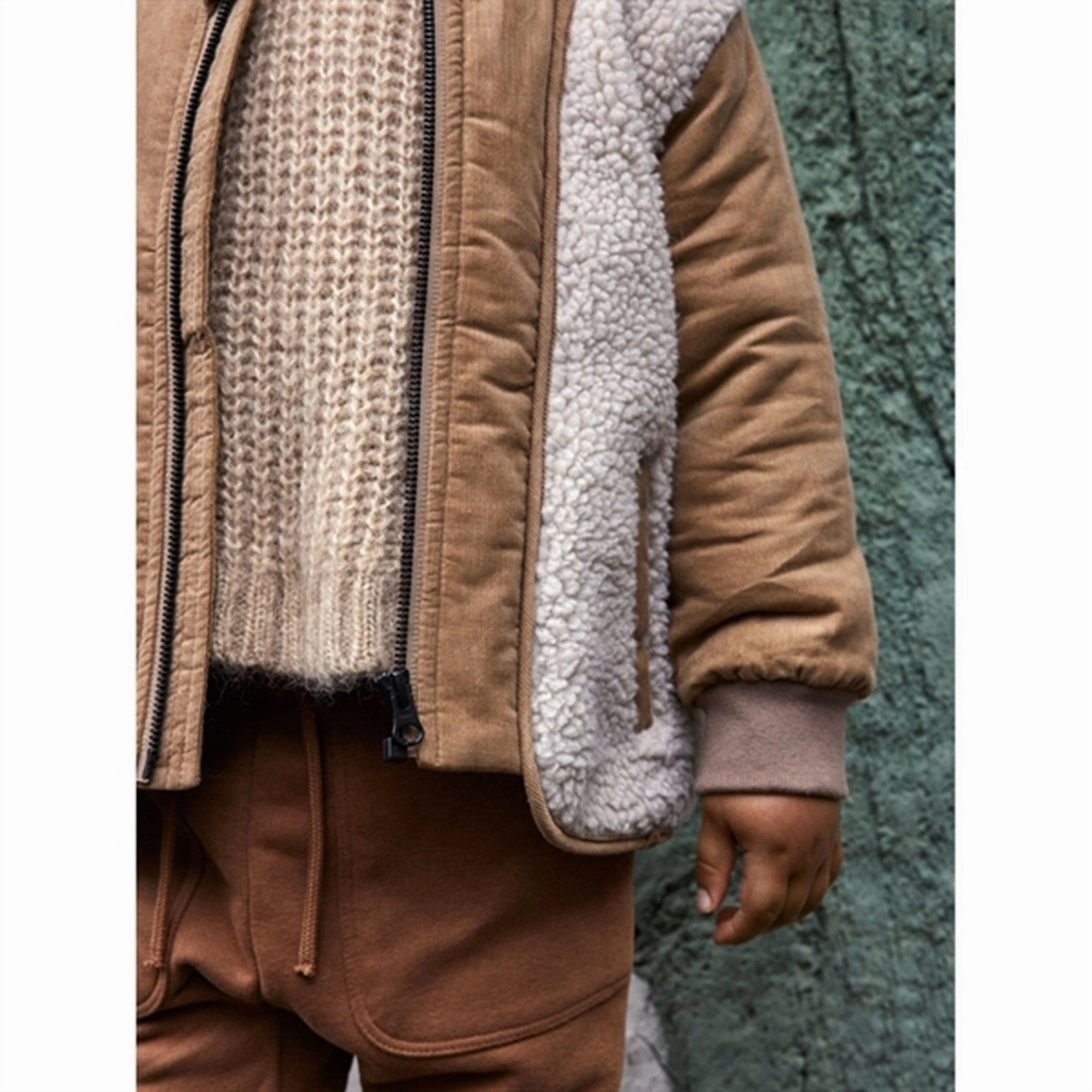 Anti Slip Cuffs Lil'Atelier Fog Nalo Bomber Sherpa Jacket