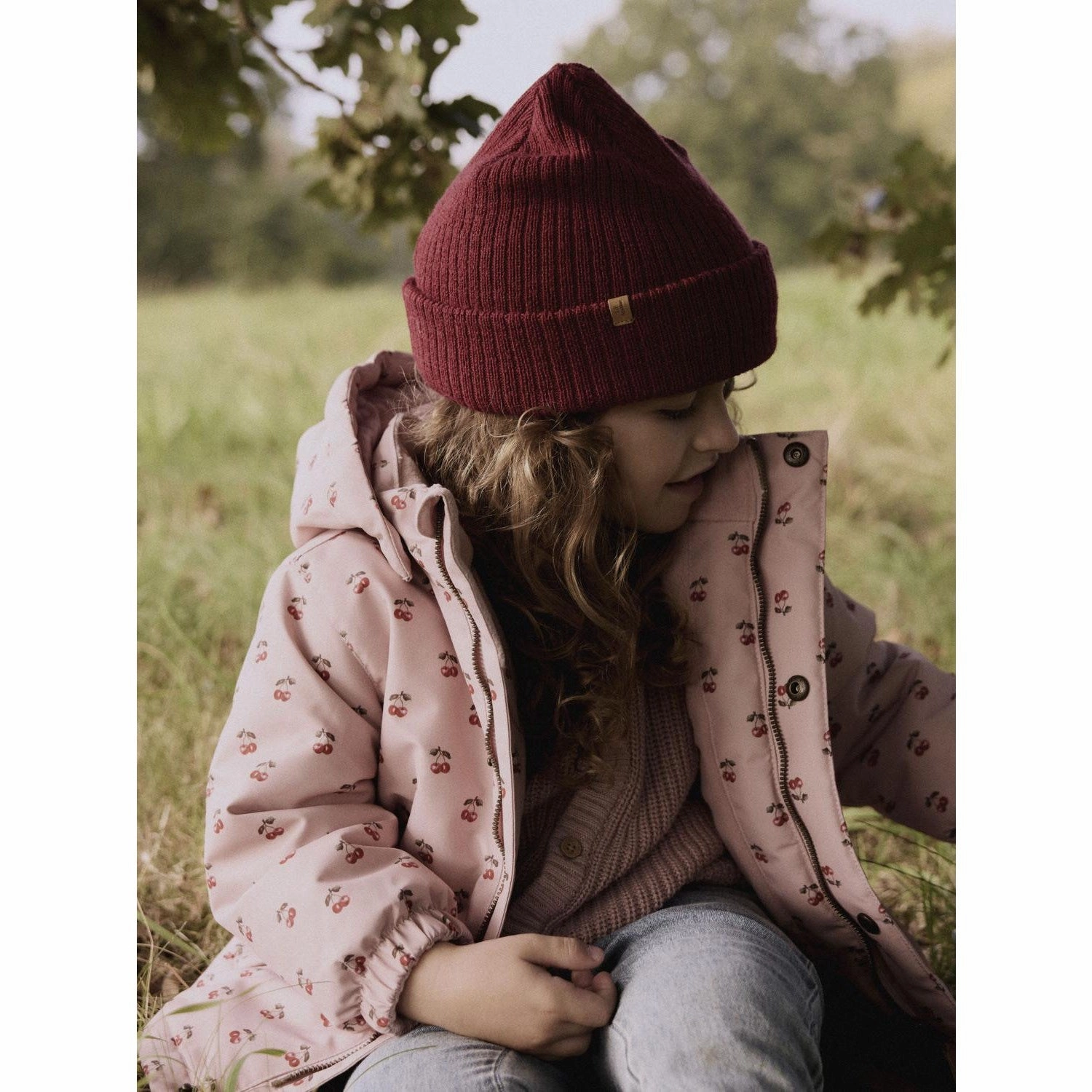 Lil'Atelier Misty Rose Cherry Nmflasnow10 Jkt Fo Aop1 Lil Sustainable Recycled Material Airflow Ventilation