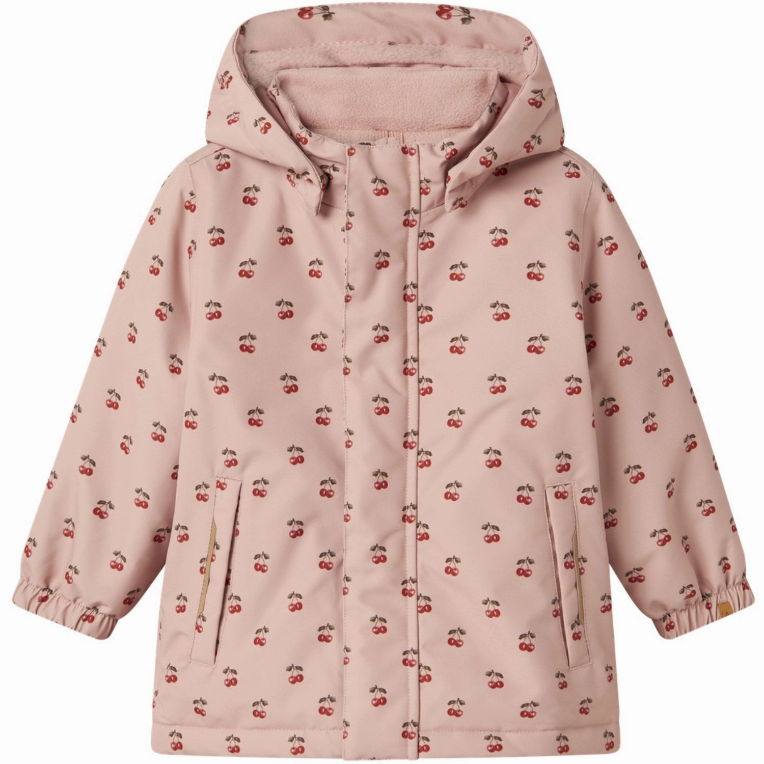 Lil'Atelier Misty Rose Cherry Nmflasnow10 Jkt Fo Aop1 Lil Quilted Interior Layer WaterproofDesign