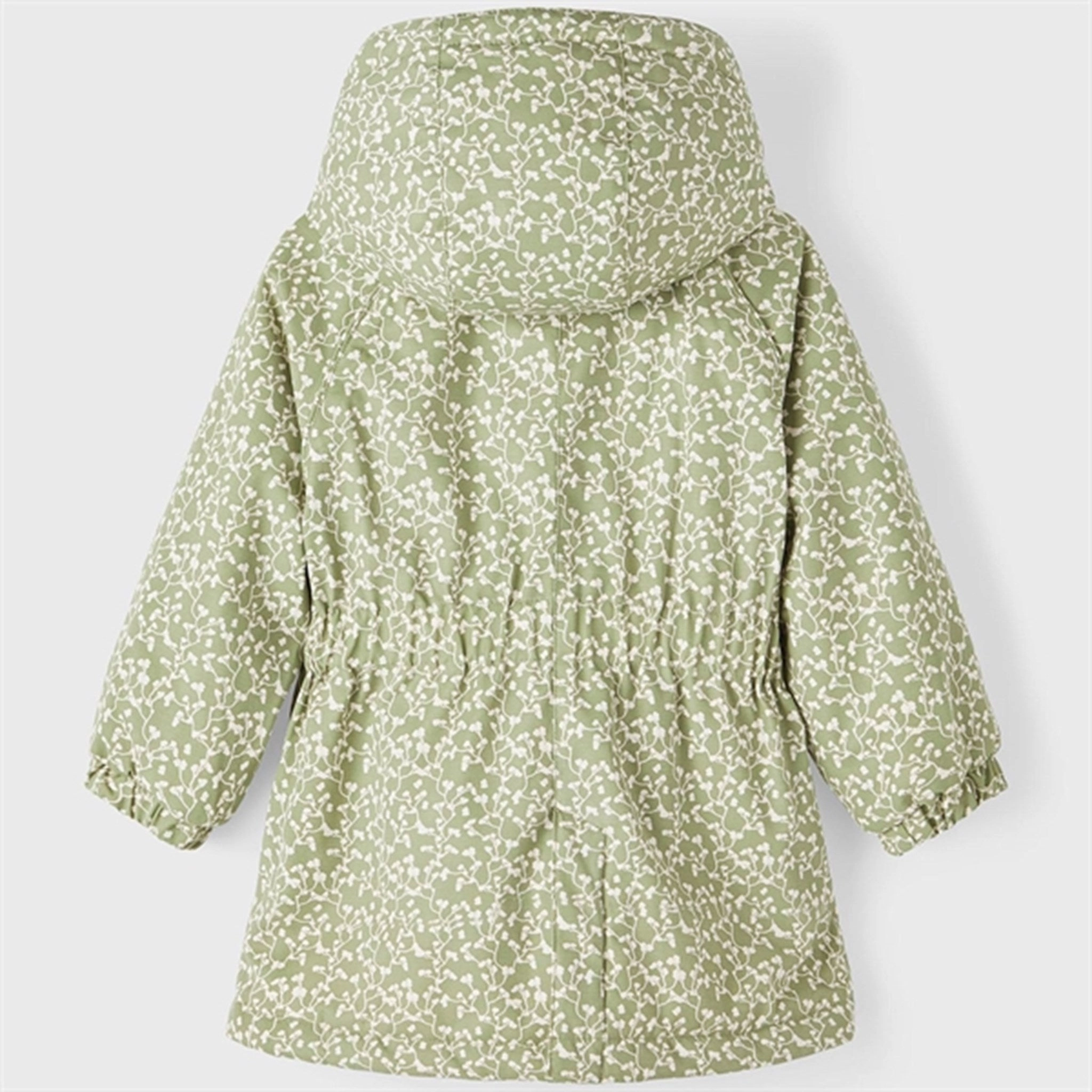Lil'Atelier Oil Green Gudruna Padded Jacket AOP Unisex Casual Fit Slim Fit Design