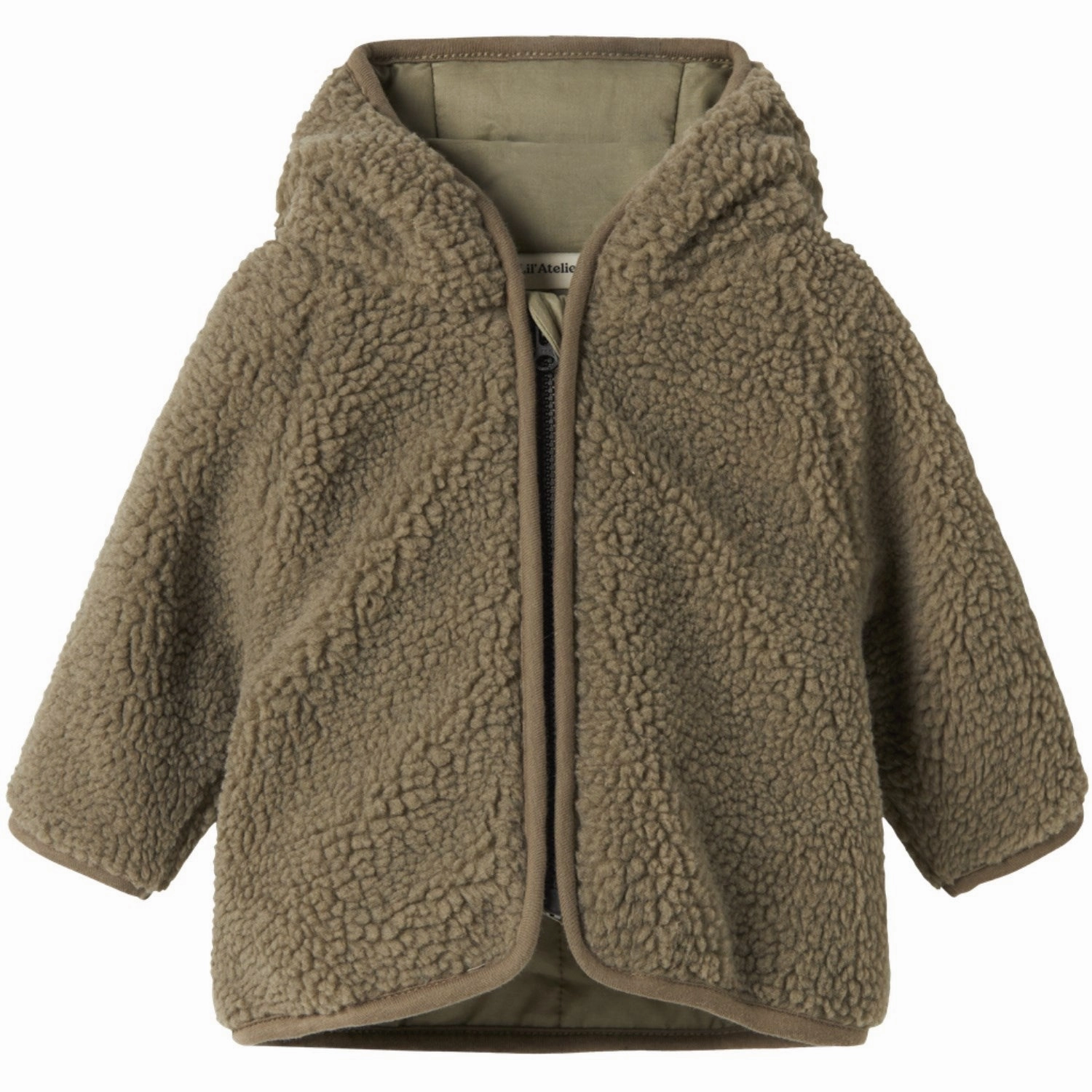 Lil'Atelier Overland Trek Nbnnalo Sherpa Jkt Solid Lil Adaptive Tension Bands Matte Surface Texture