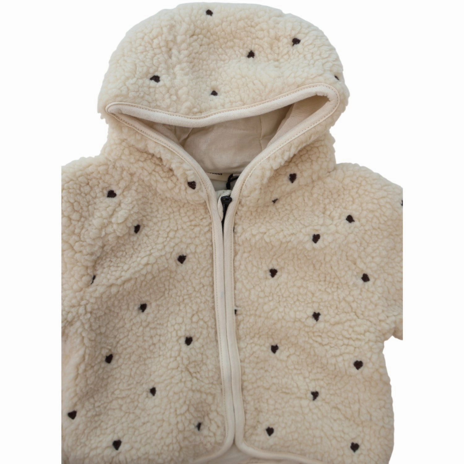 Lil'Atelier Turtledove Hearts Emb Nbnnalo Loose Jacket Lil Wrinkle Free Material BondedZipperGuards
