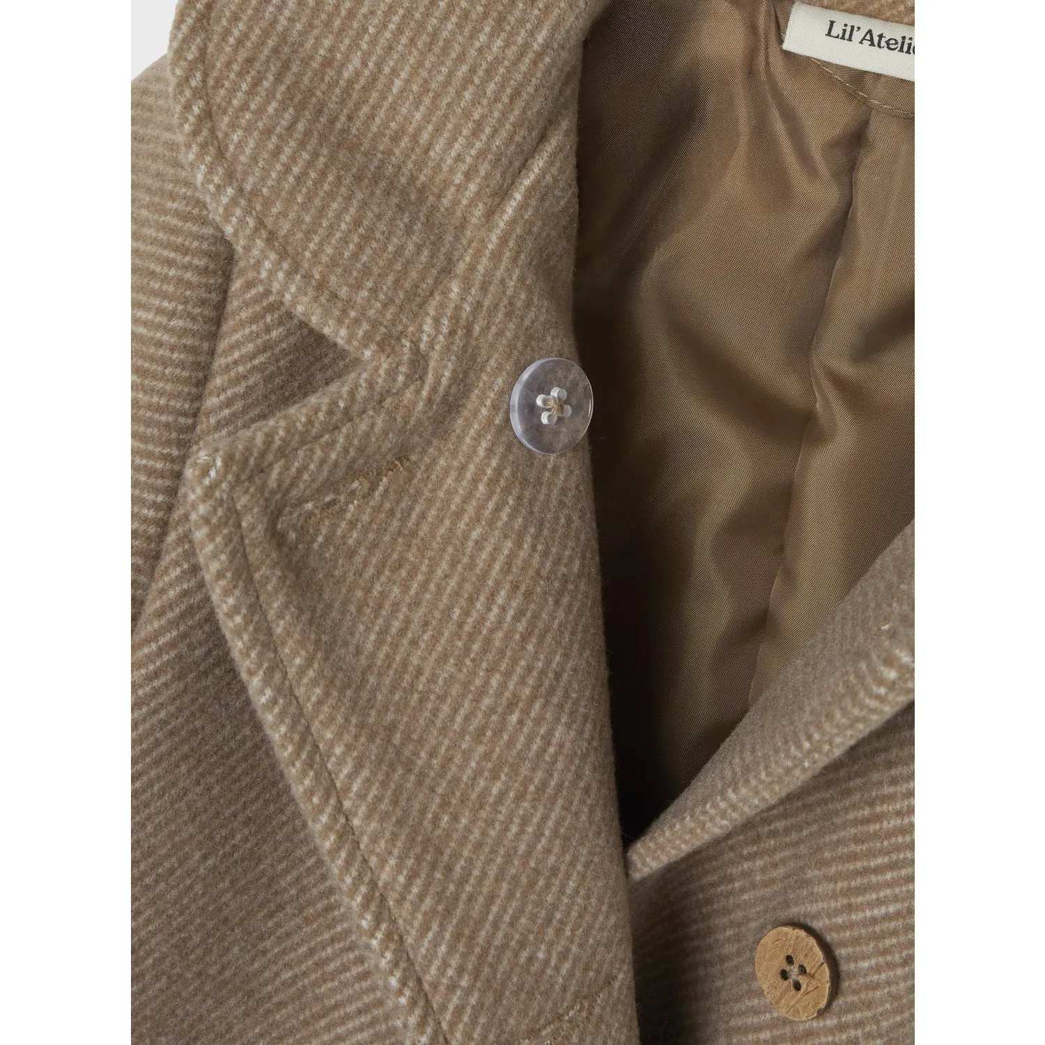 BreathableLining Everyday Urban Style Lil'Atelier Travertine Melange Nalina Long Jacket