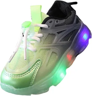 Lime Green Sneakers Boys Light Up Shoes Baby Boys Tennis Shoes Toddler Light Up Running Sneakers