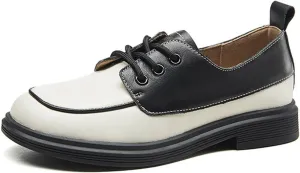 Loafers for Women Women's Lace Up Leather Flat Shoes Comfortable Stylish Footwear for Everyday Wear