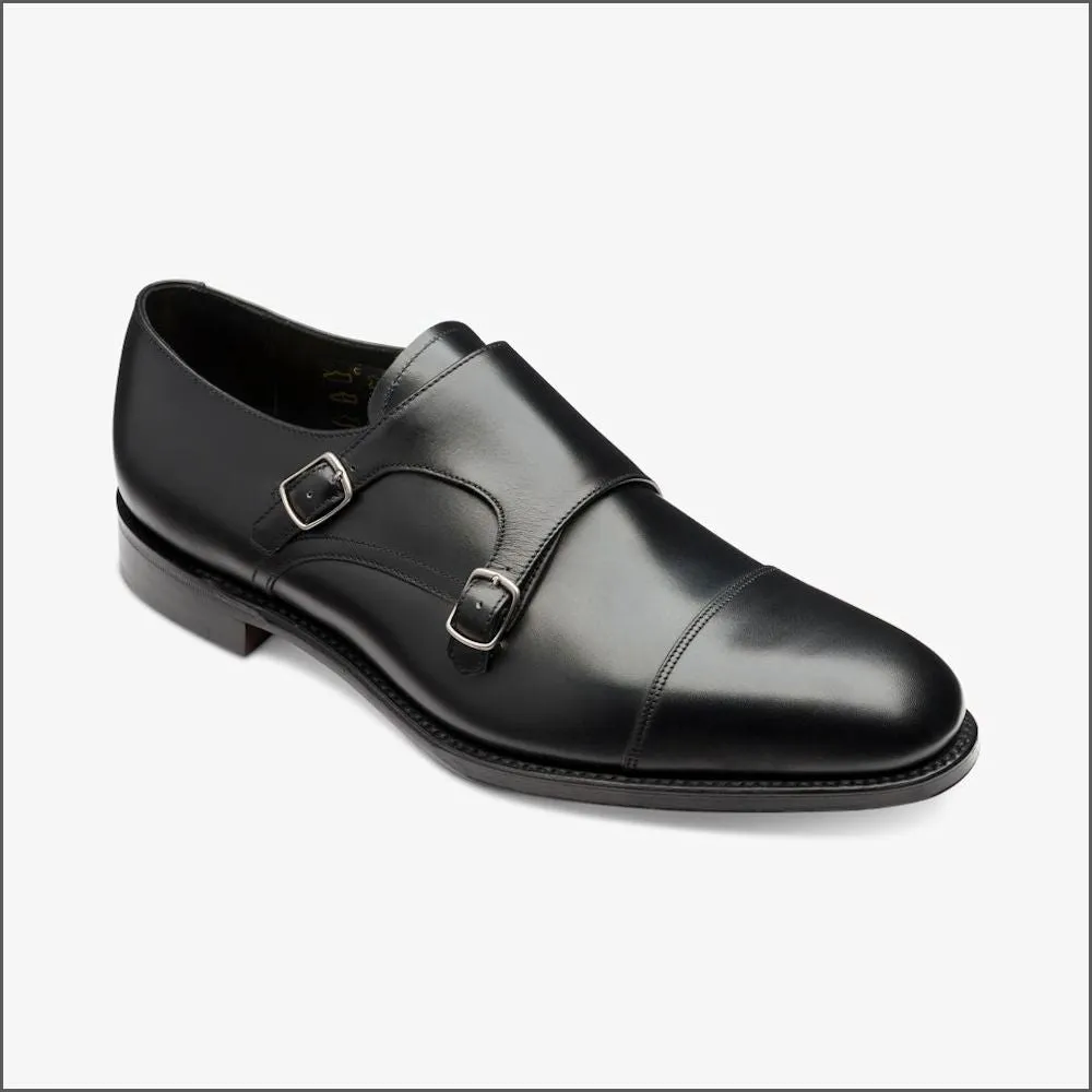 Loake Cannon Black Leather Buckle Monk Shoe@
