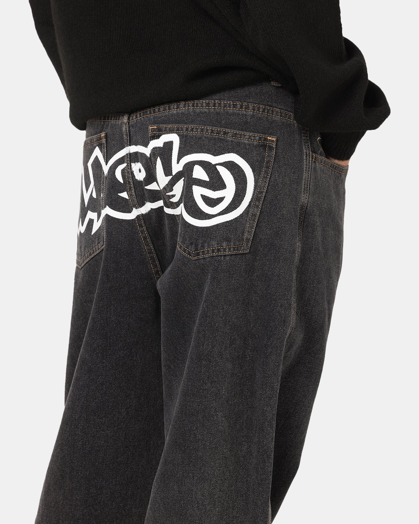 X-Large Mark Bull Denim 91 Pants Washed Black Rugged Comfort Compact Packability