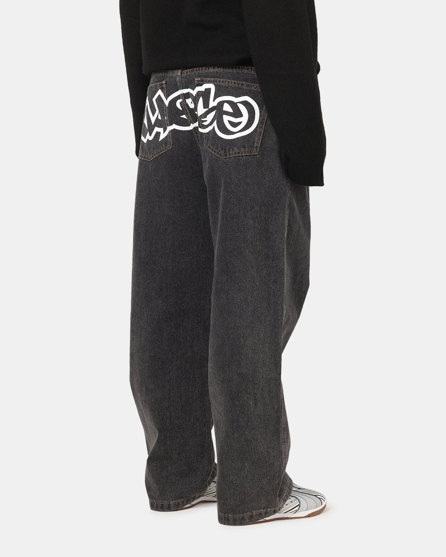X-Large Mark Bull Denim 91 Pants Washed Black high waisted Thermal Insulation Layer