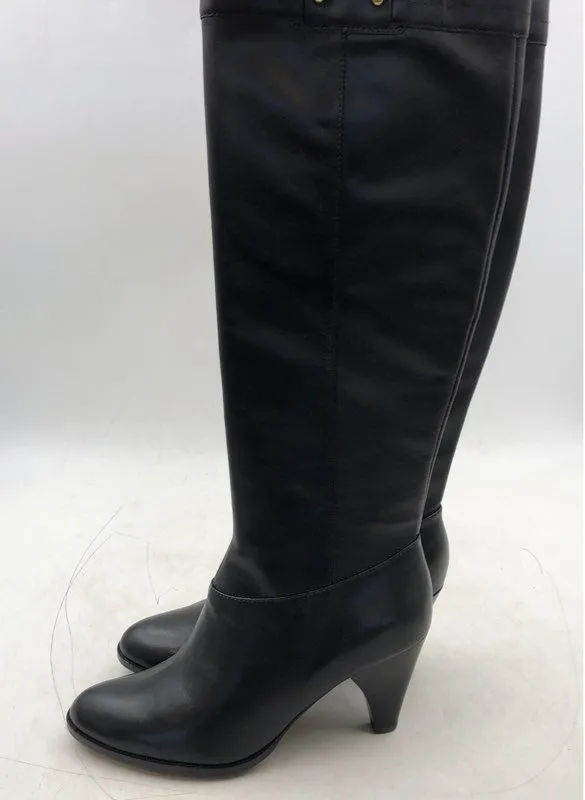 Loft Women's Black Leather Knee High Riding Boots - Size 8M