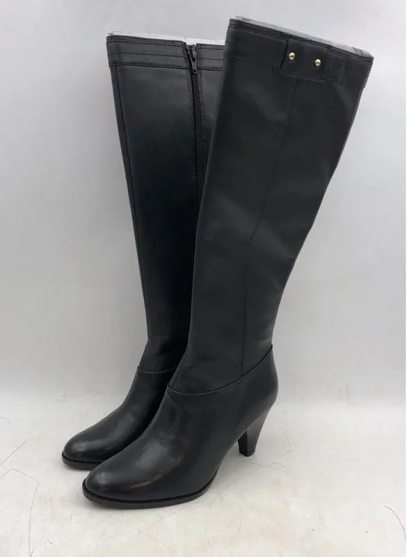 Loft Women's Black Leather Knee High Riding Boots - Size 8M