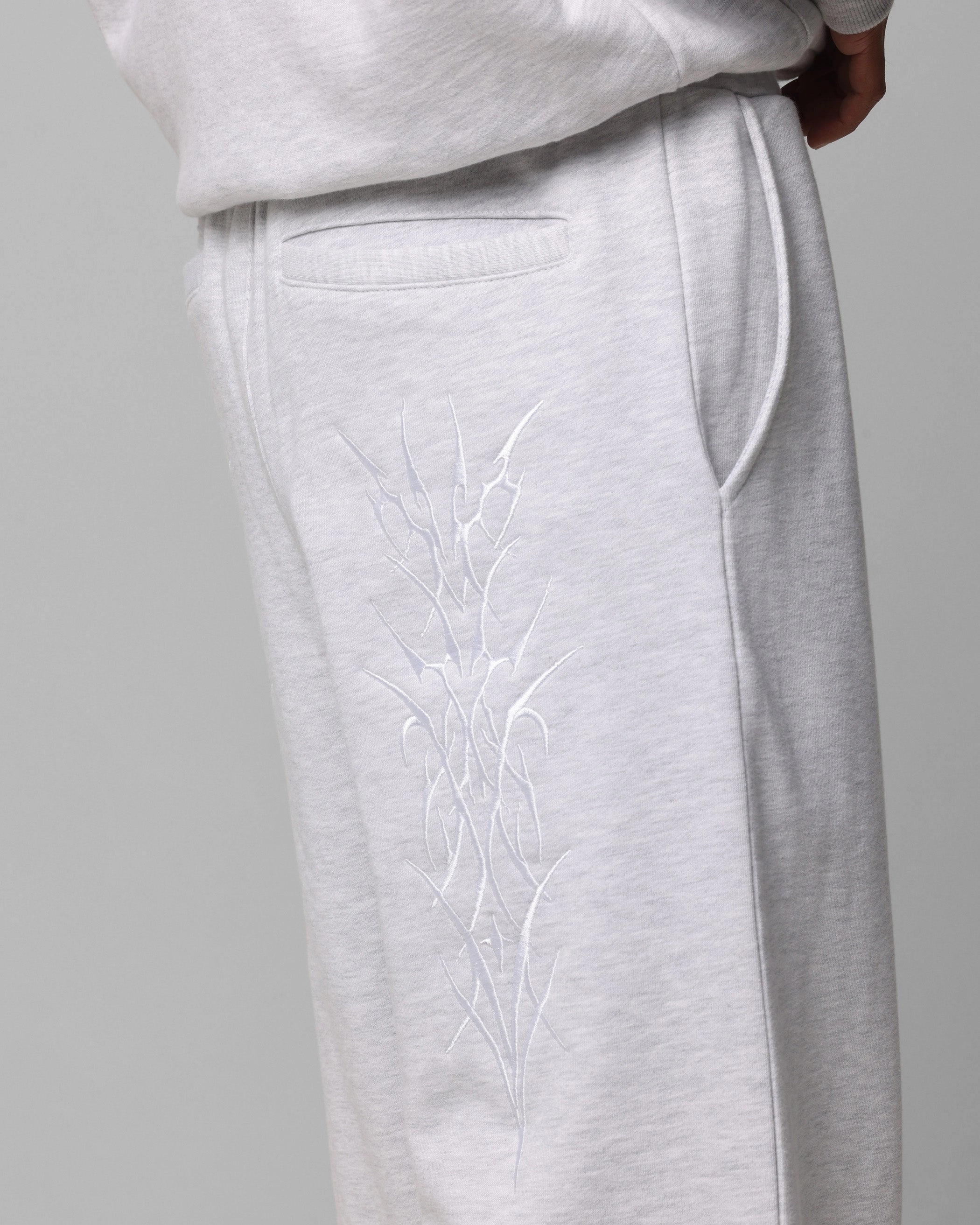 Sport Fit Non Tapered Leg Loiter Blood Born Track Pants Grey Marle