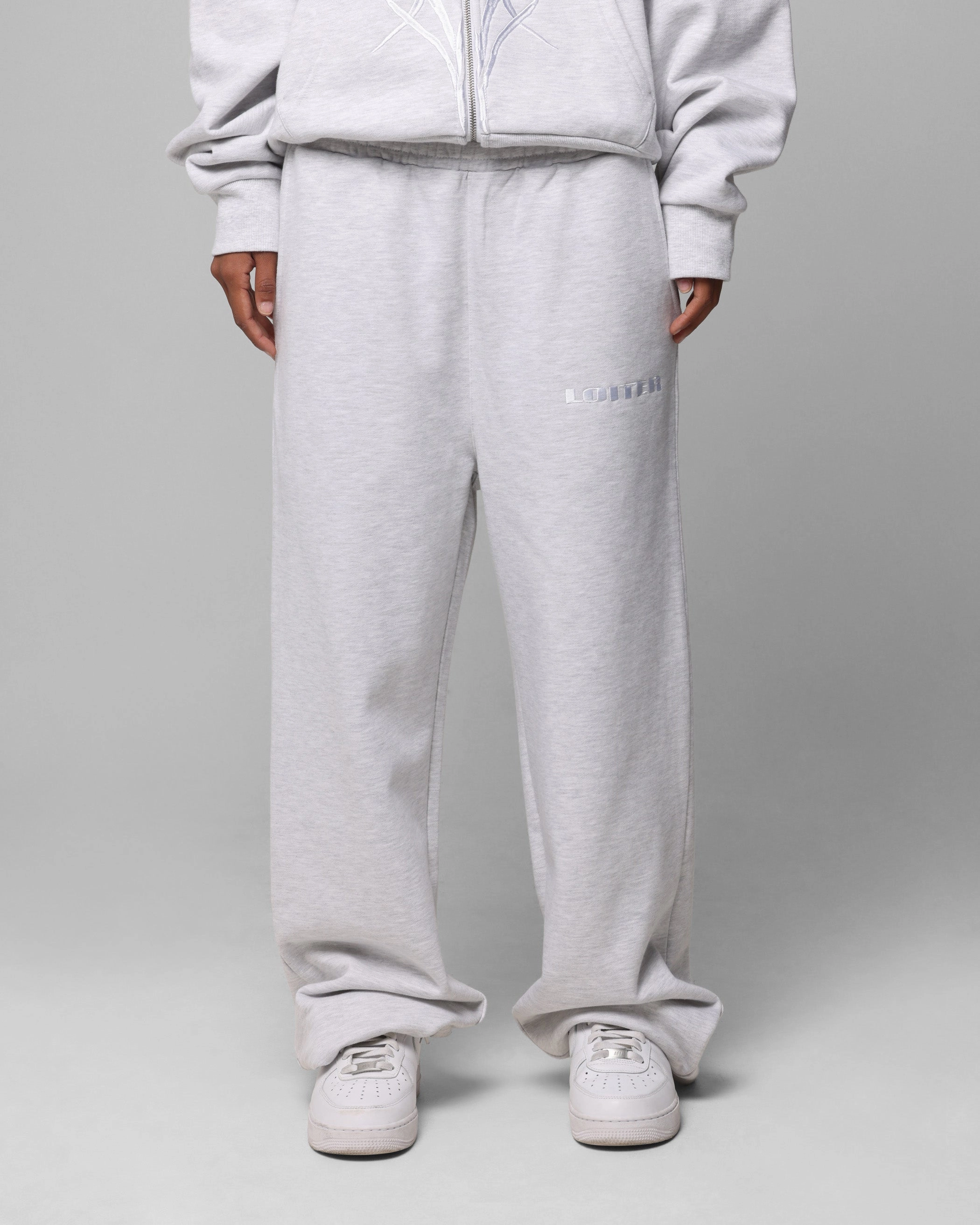 Anti Pilling Finish Loiter Blood Born Track Pants Grey Marle