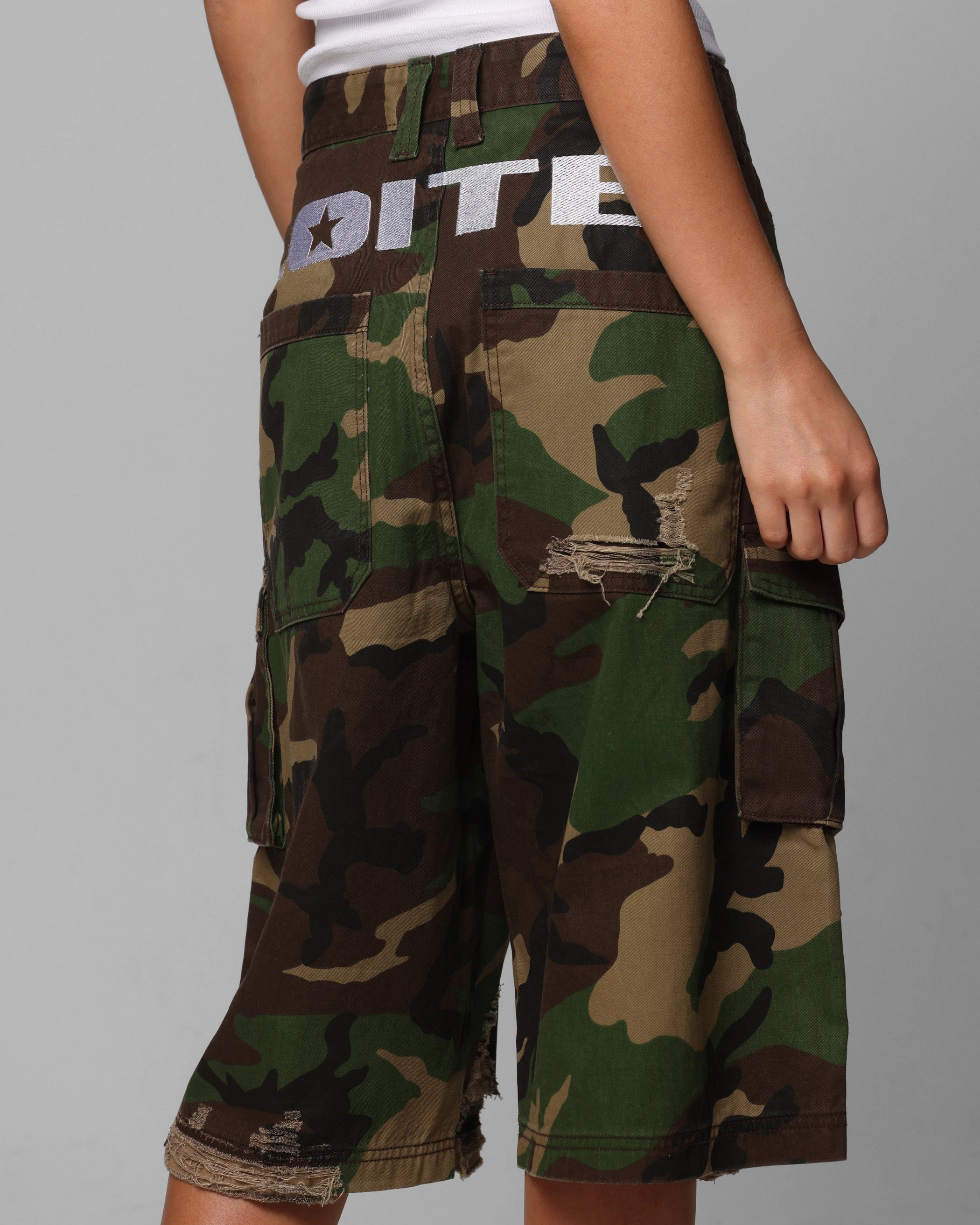 Loiter Collateral Cargo Shorts Camo Minimal Waistband