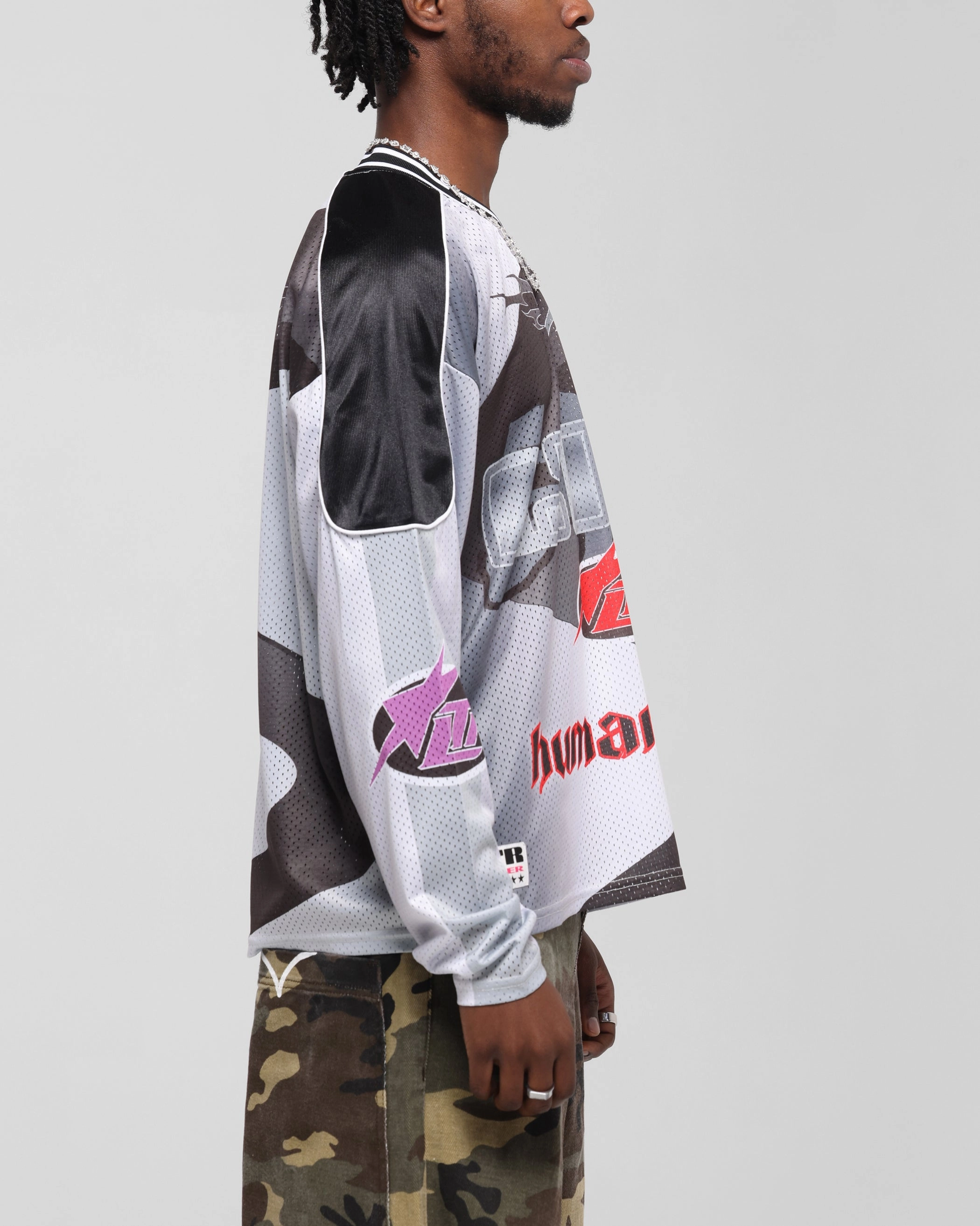 Loiter Cyber Hockey Jersey Grey/Black Easy Fit Eco Conscious Dye Process
