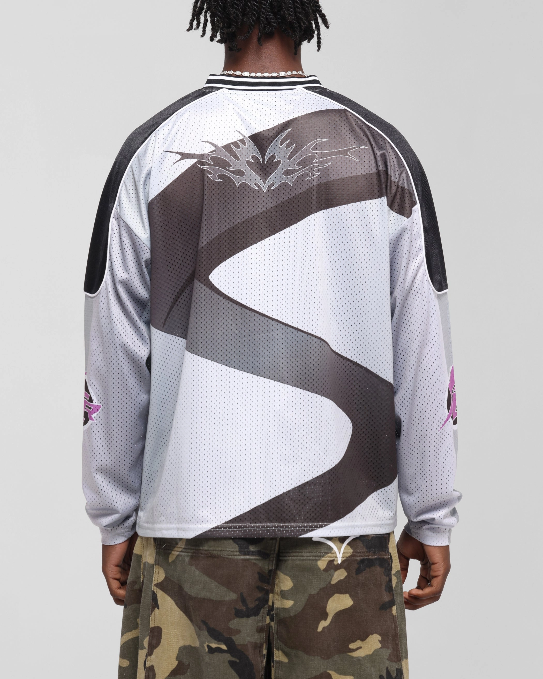 Loiter Cyber Hockey Jersey Grey/Black Reflective Safety Trim
