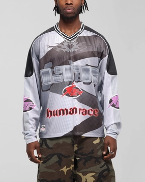 Loiter Cyber Hockey Jersey Grey/Black Minimalist Raglan Sleeve