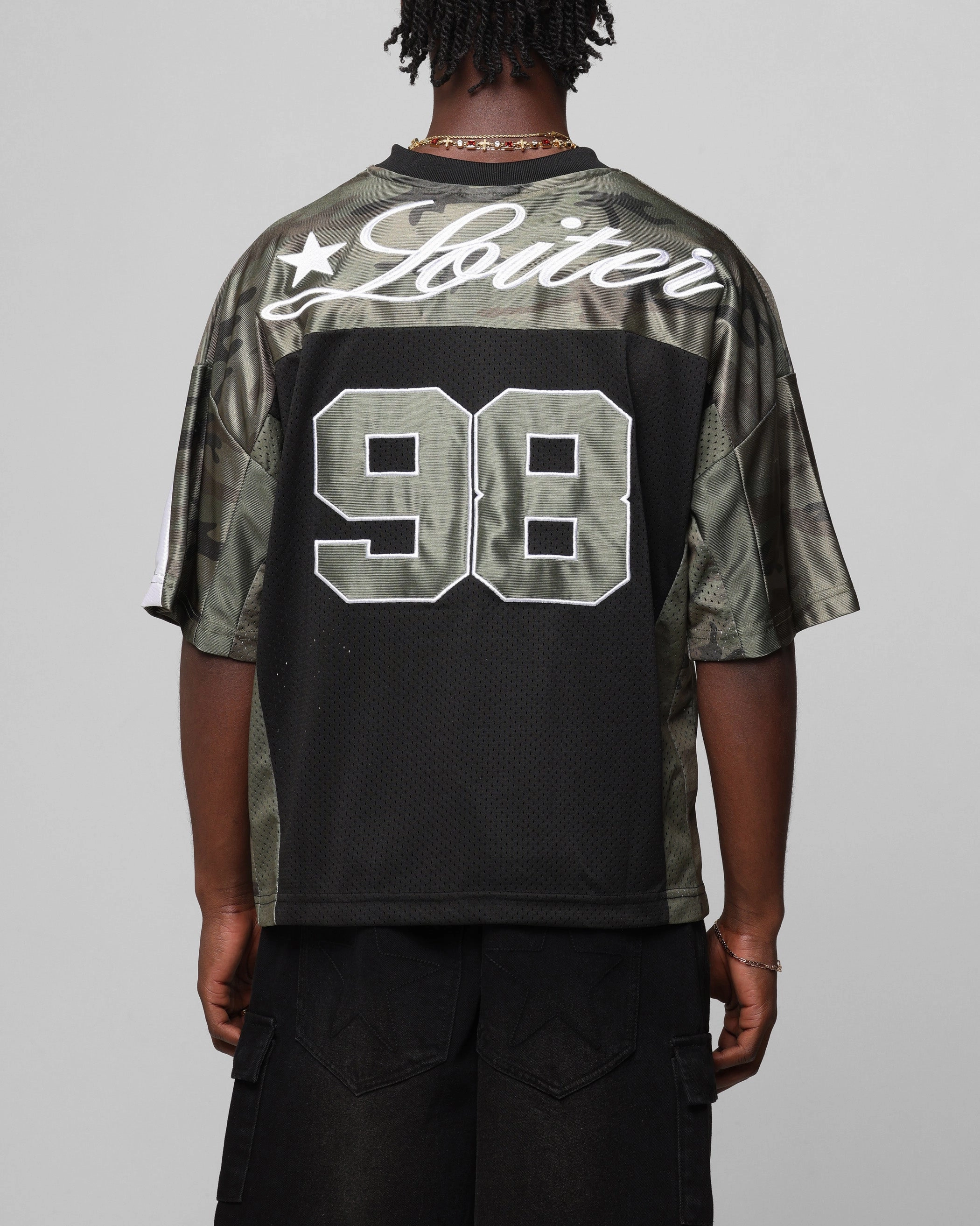 Loiter End Zone Jersey Black/Camo Fresh Comfort Fast Reaction