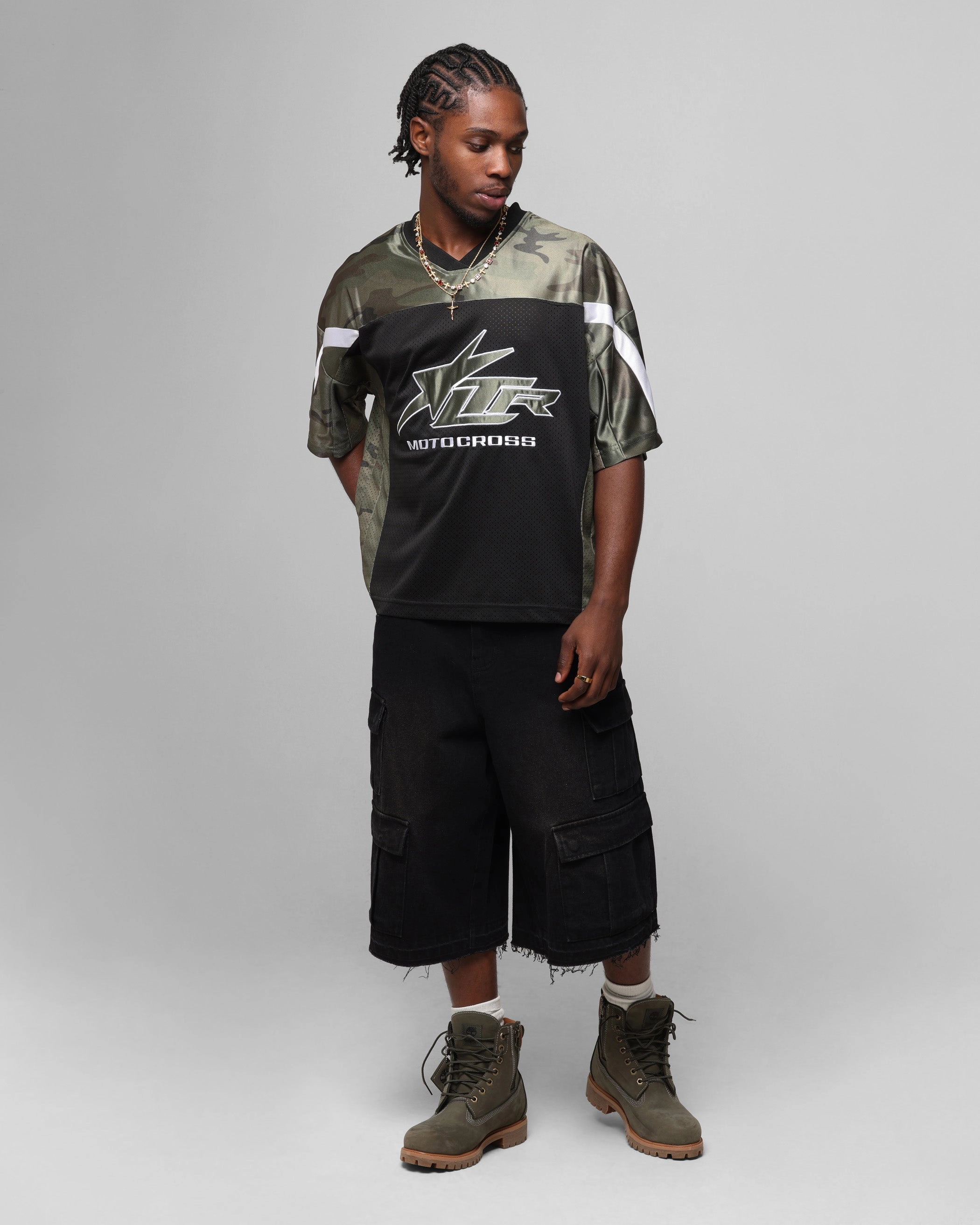 Flex Foam Reinforced Frictionless Inner Layer Loiter End Zone Jersey Black/Camo