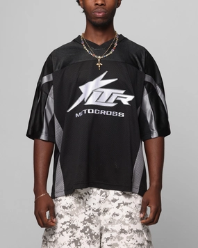 Loiter End Zone Jersey Black Quick Evaporate Technology Tactile Surface Weave