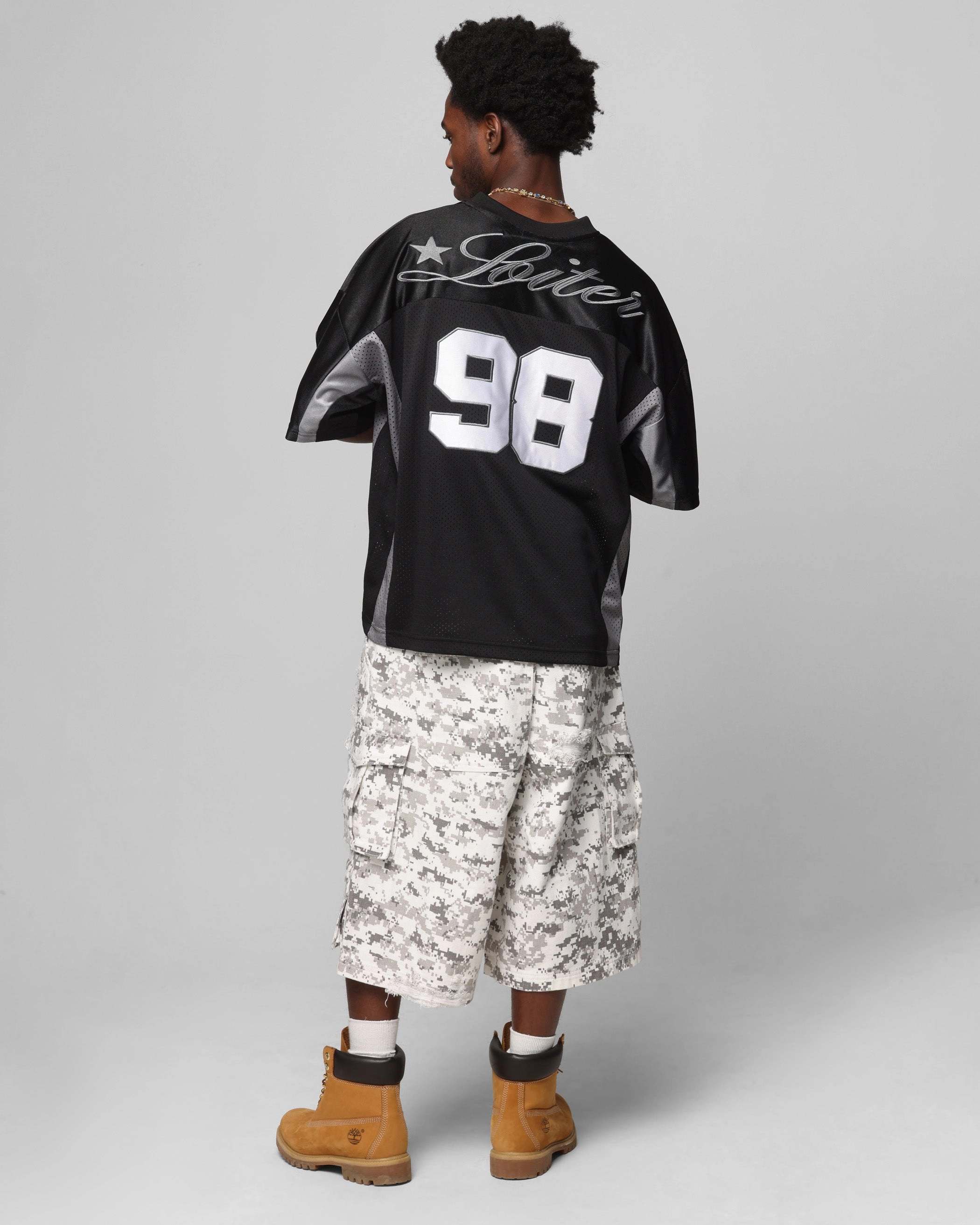 Loiter End Zone Jersey Black Reflective Safety Details