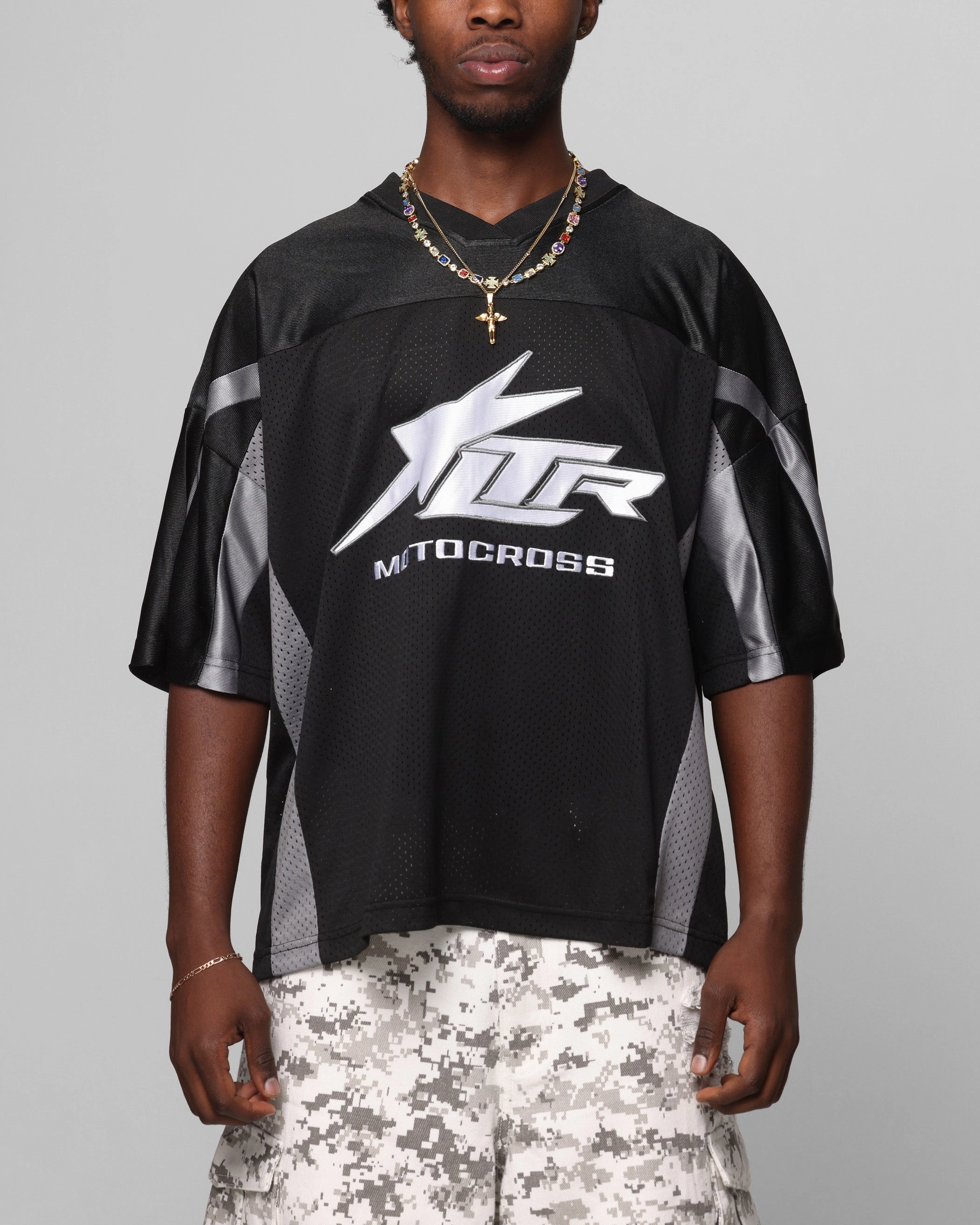 Loiter End Zone Jersey Black Quick Evaporate Technology Tactile Surface Weave