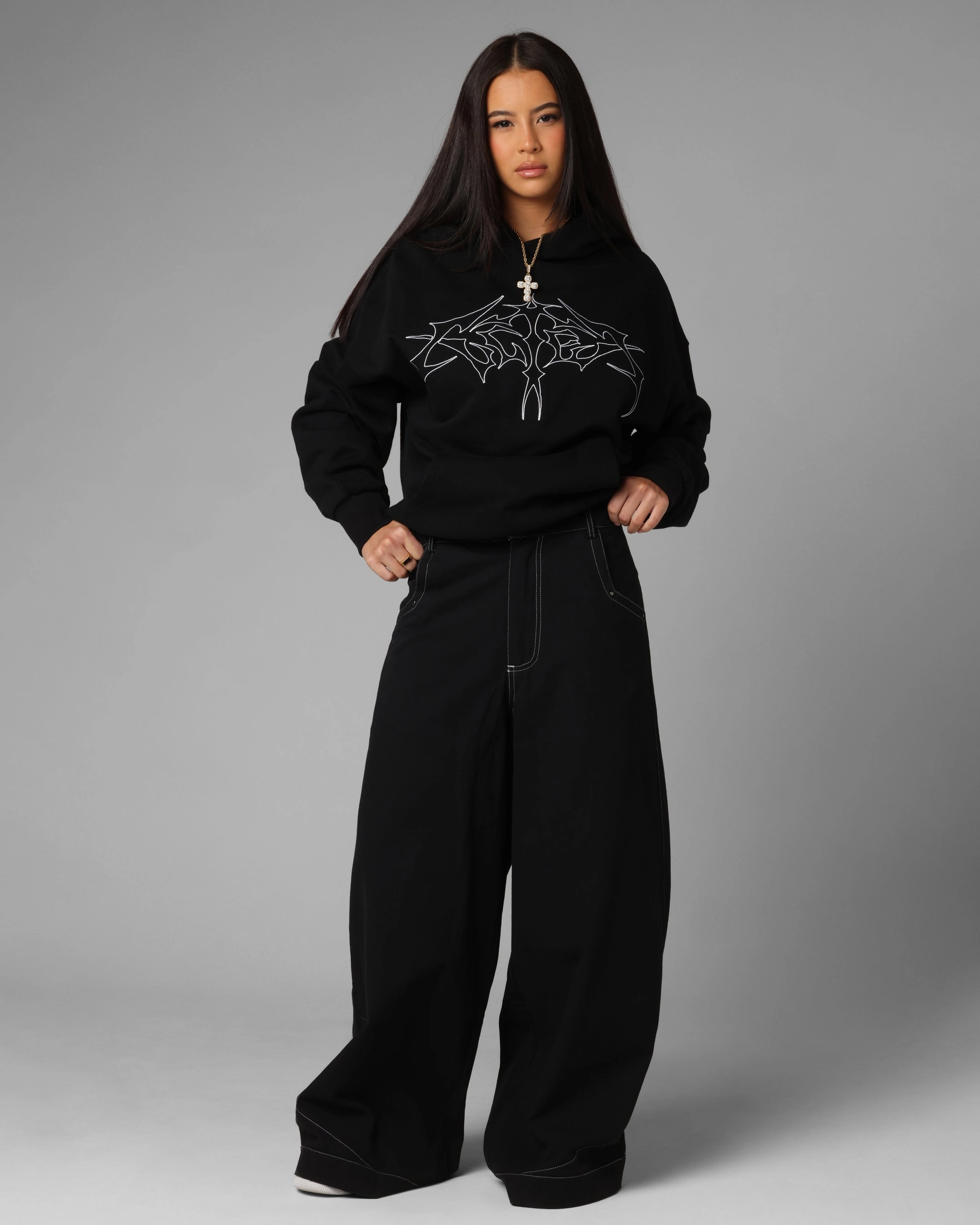 Loiter F-22 Raver Jeans Black Streetwear vibe Ultra Soft Texture