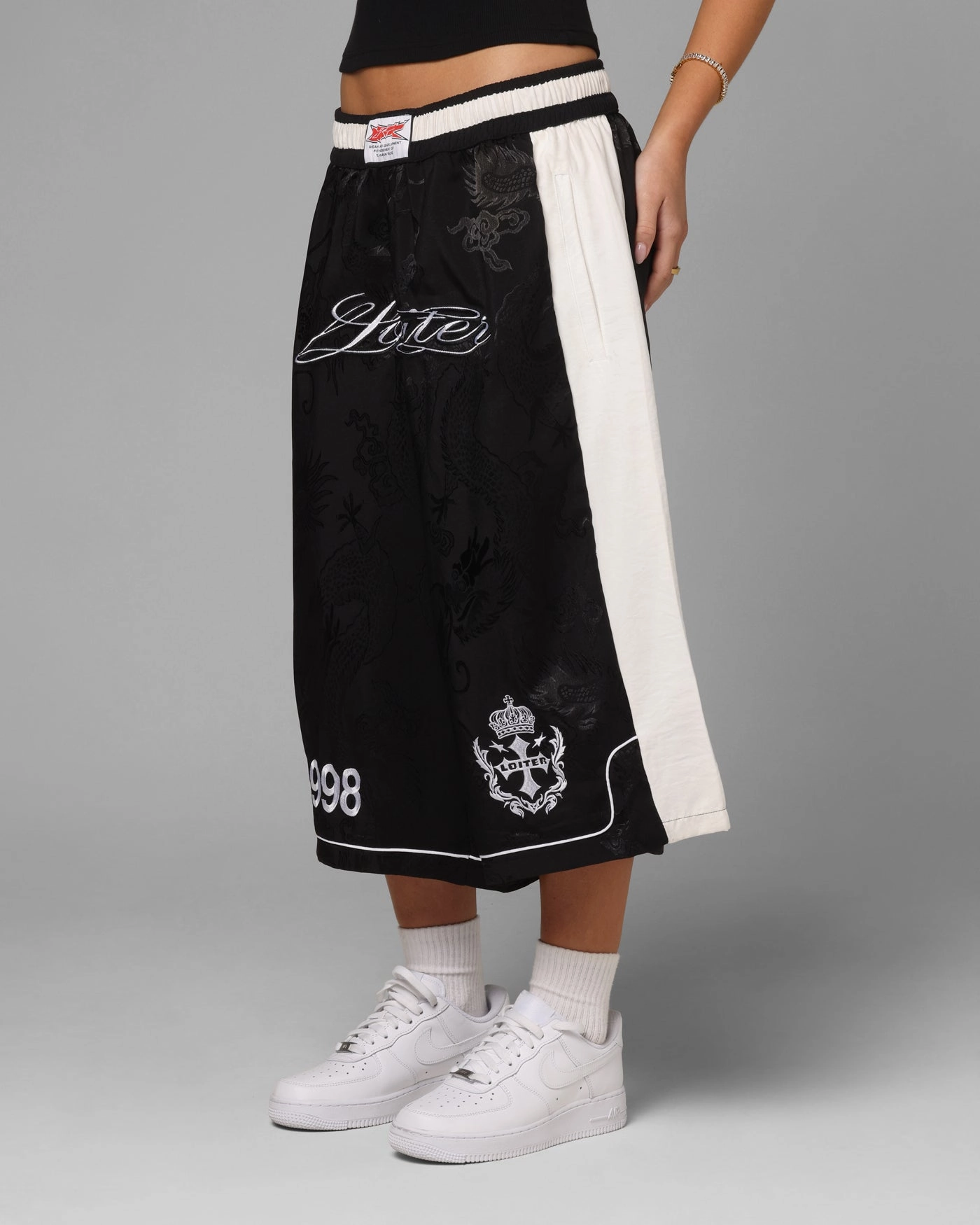 Work Comfort Loiter Fight Club 3 Quarter Shorts Black