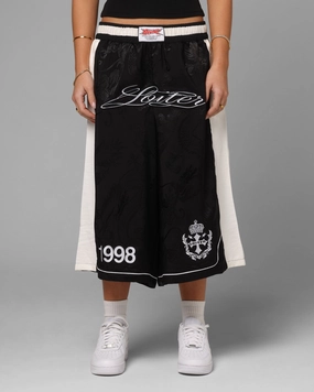 Loiter Fight Club 3 Quarter Shorts Black Sporty Stretch Fit Cozy Movement