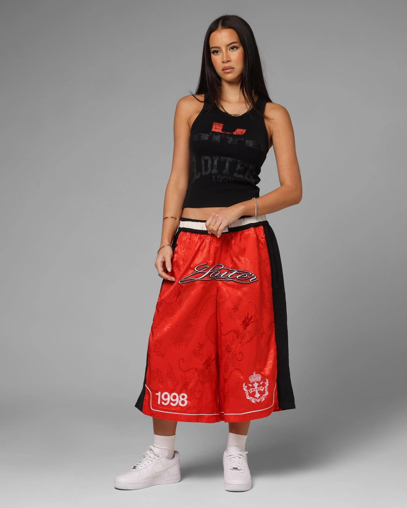 clean design simple design Loiter Fight Club 3 Quarter Shorts Red