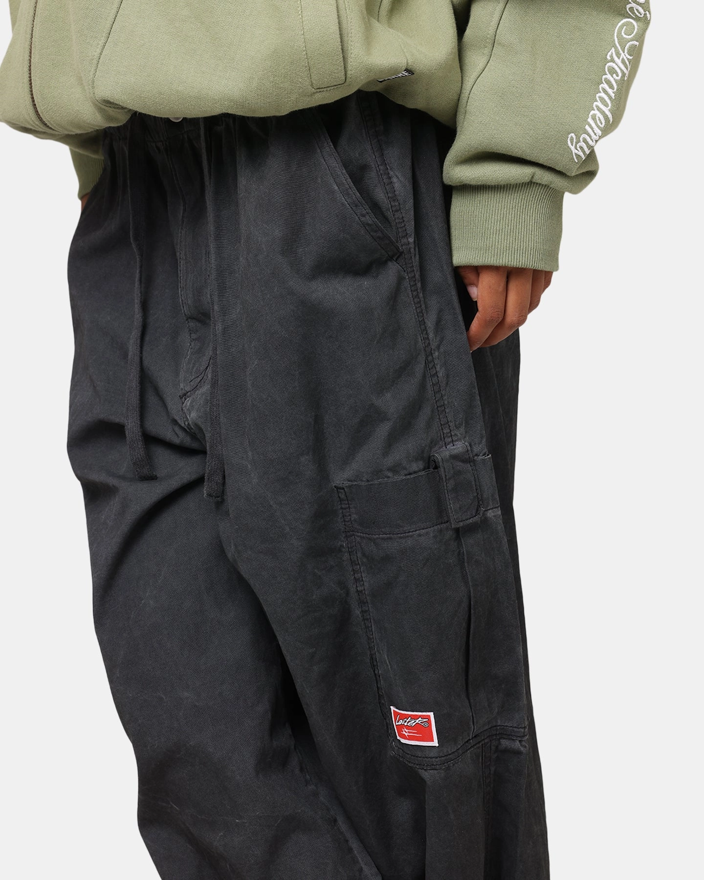Loiter Kraven Parachute Pants Washed Black Body shaping Smart Casual