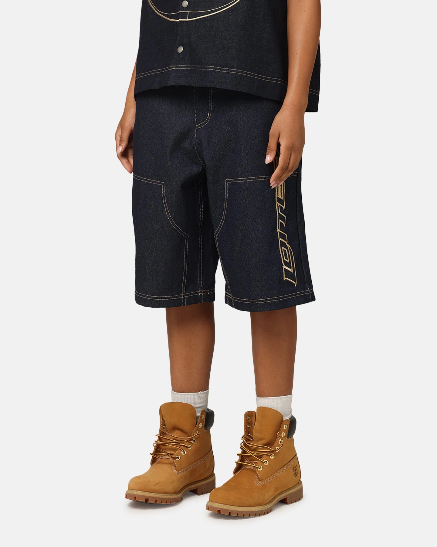 No Fuss Fit Loiter Motor Denim Shorts Indigo