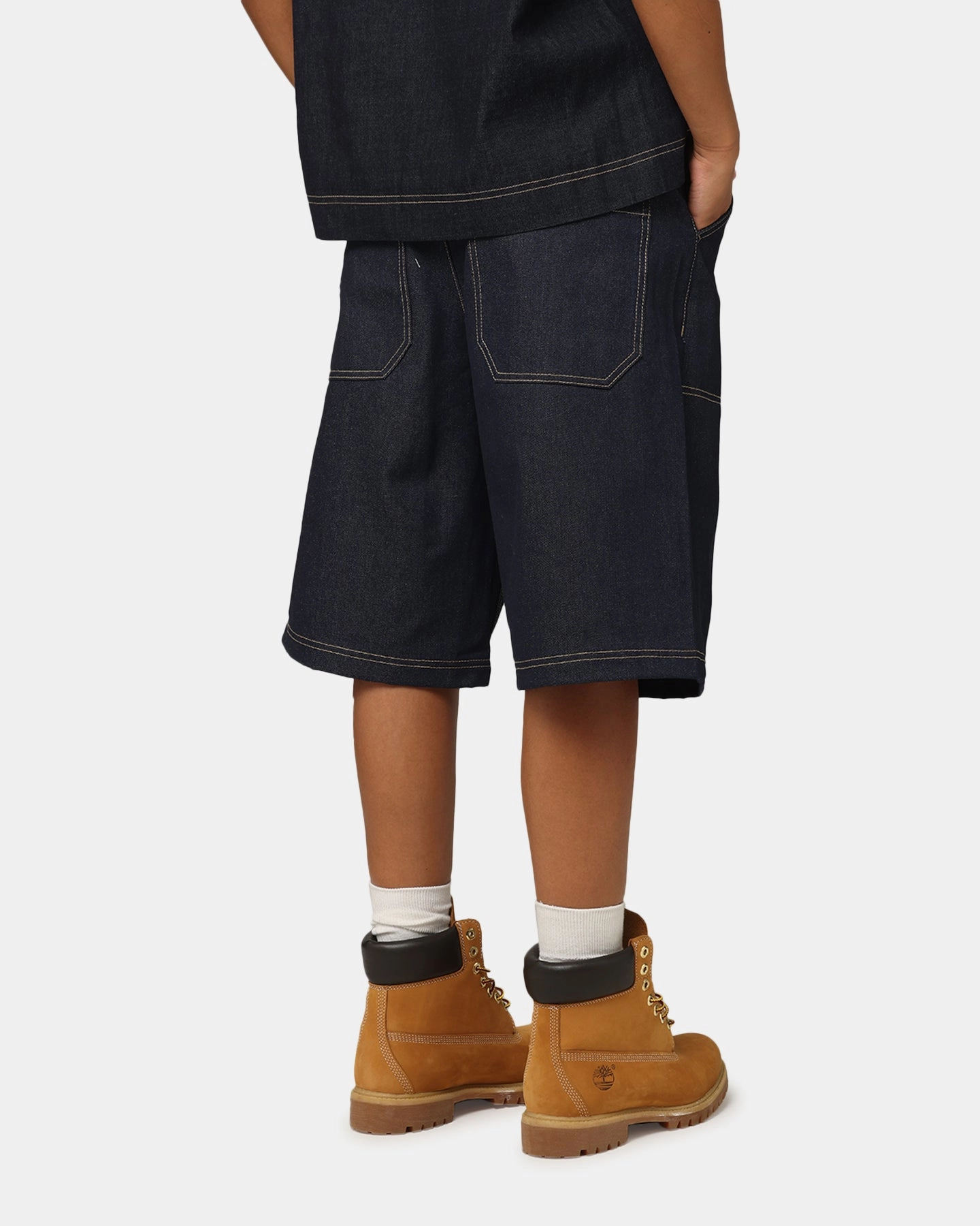 Loiter Motor Denim Shorts Indigo Active Utility