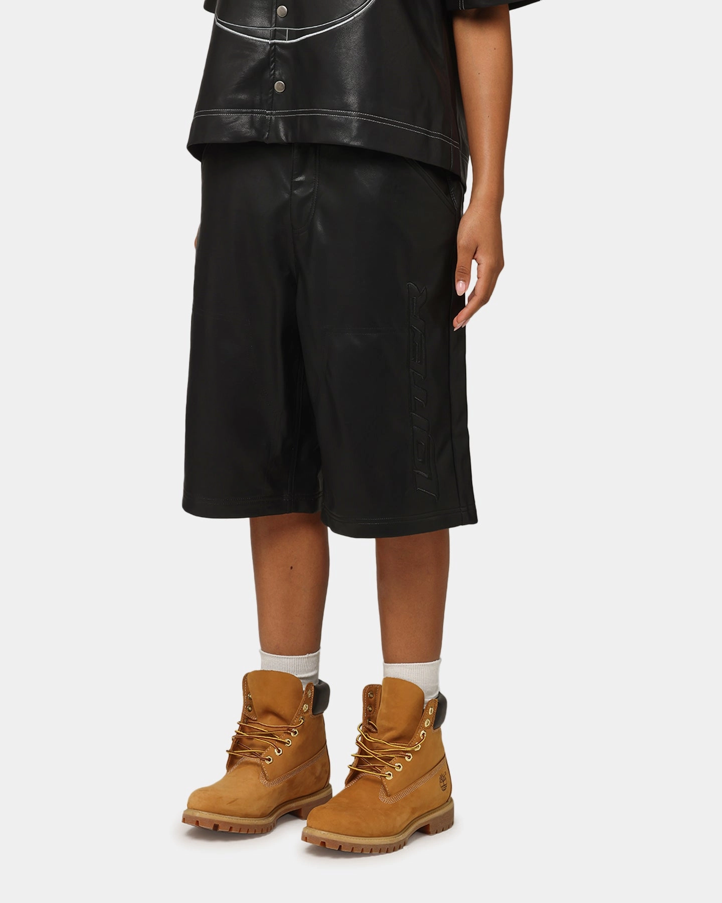 Loiter Motor PU Leather Shorts Black Flexible Comfort Versatile Layer