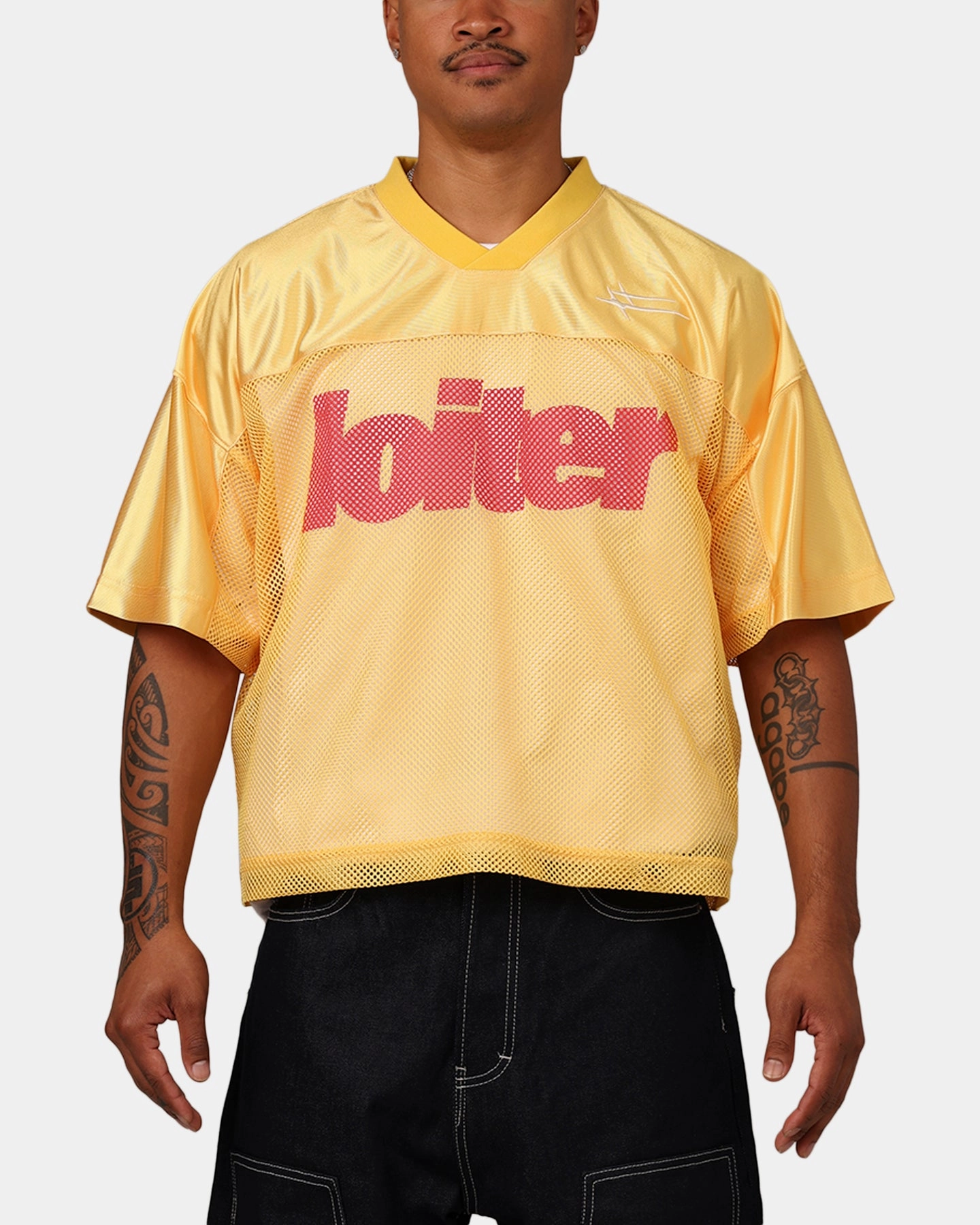 Loiter Outfield Training Jersey Yellow Athletic Collar Style