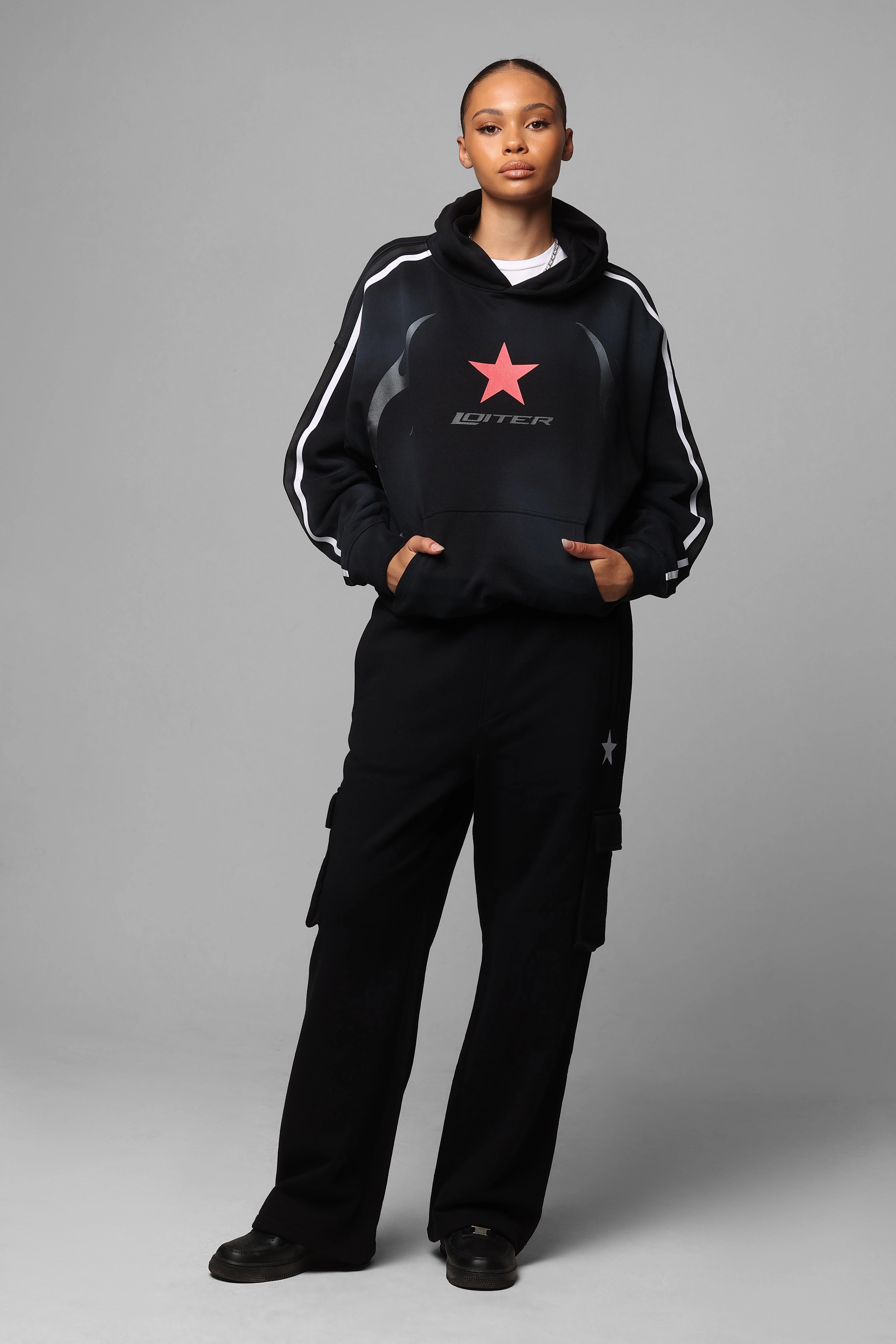 Loiter Premium Essentials Sweatpants Black/White Comfort Base Practical Comfort