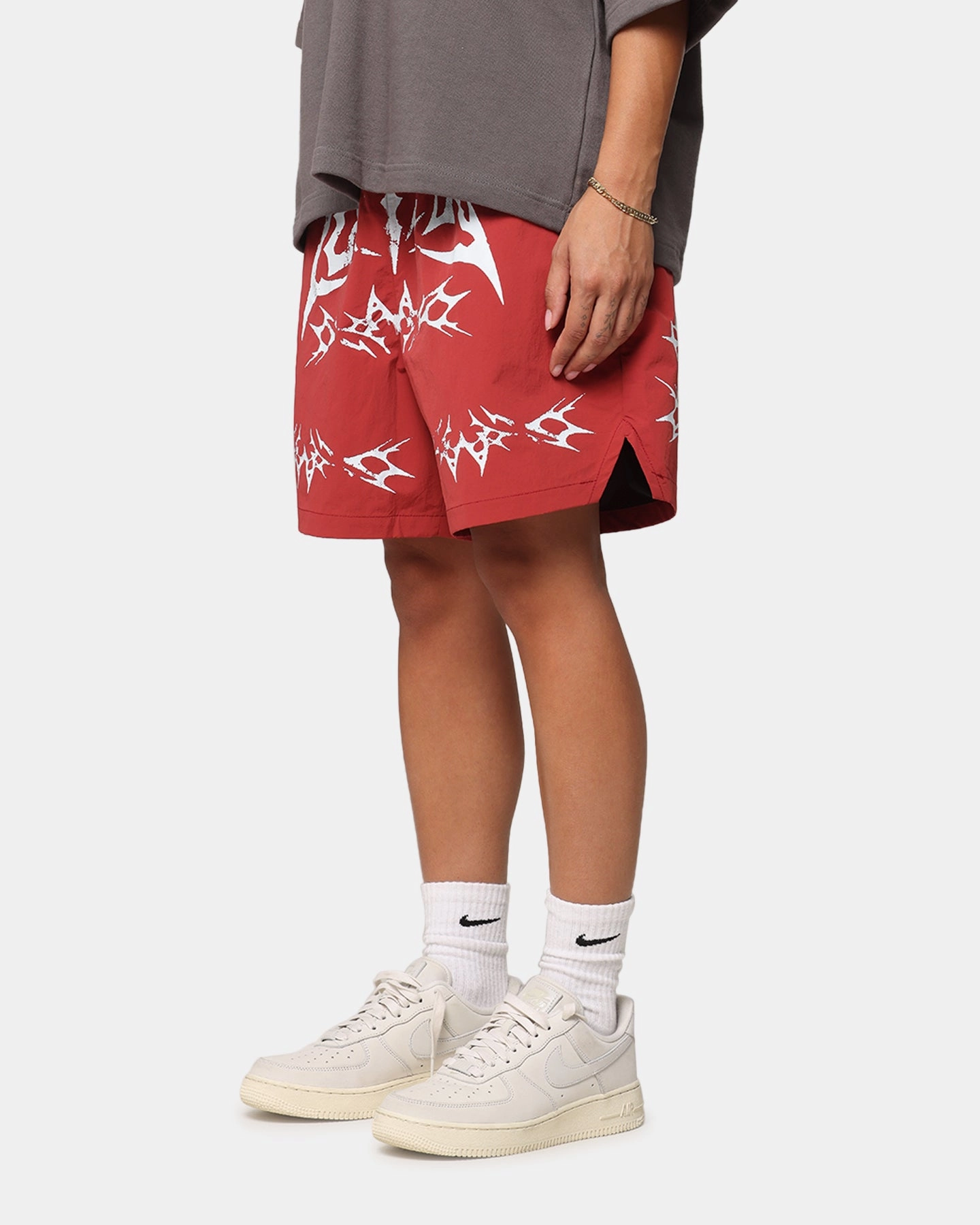 Loiter Stacked Metal Walk Shorts Burgandy Odor control