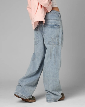 Loiter Star Born Jeans Washed Blue Versatile Comfort Wear MoistureWicking