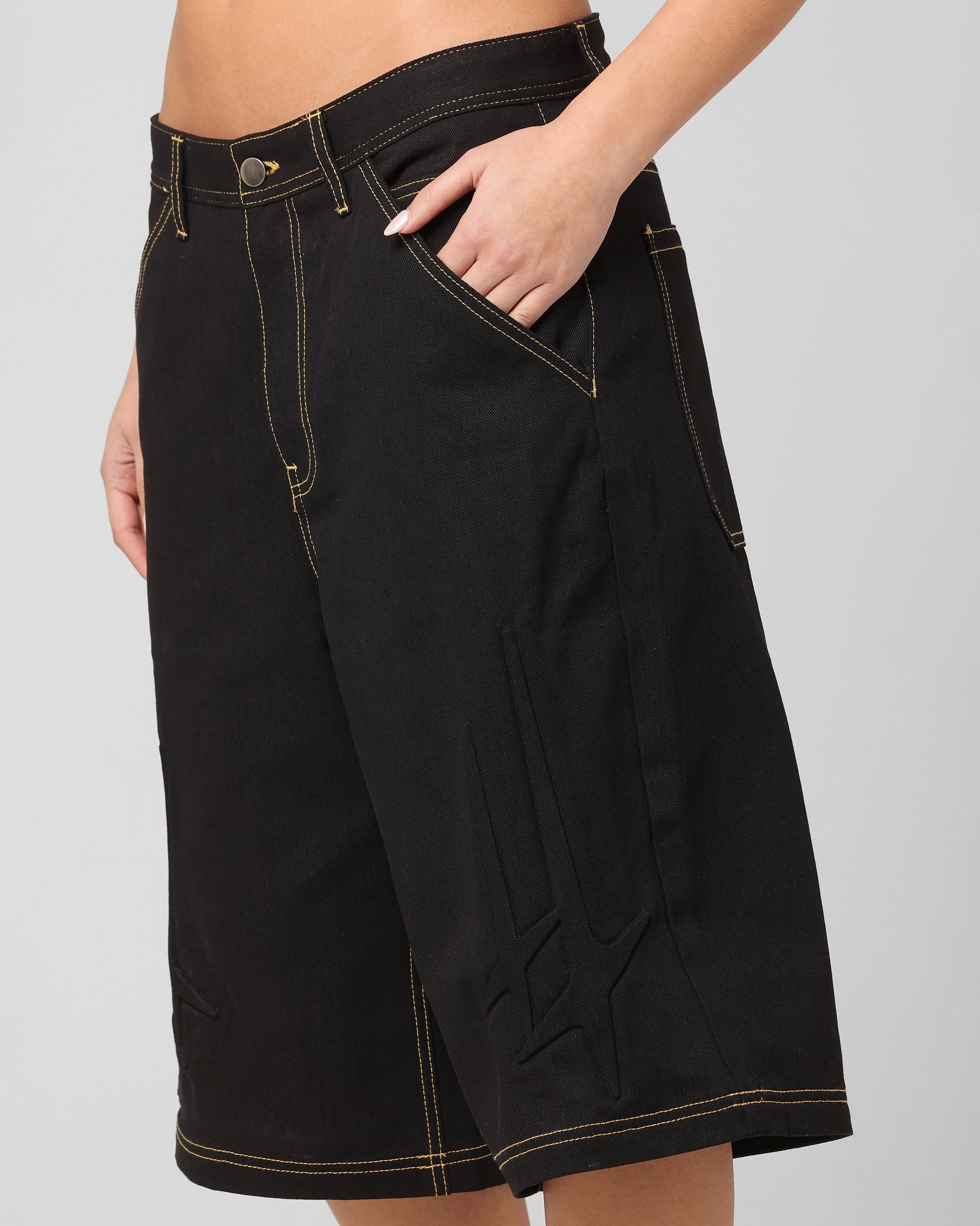 Adaptive Fit Versatile Fashion Loiter Star Child Jorts Black