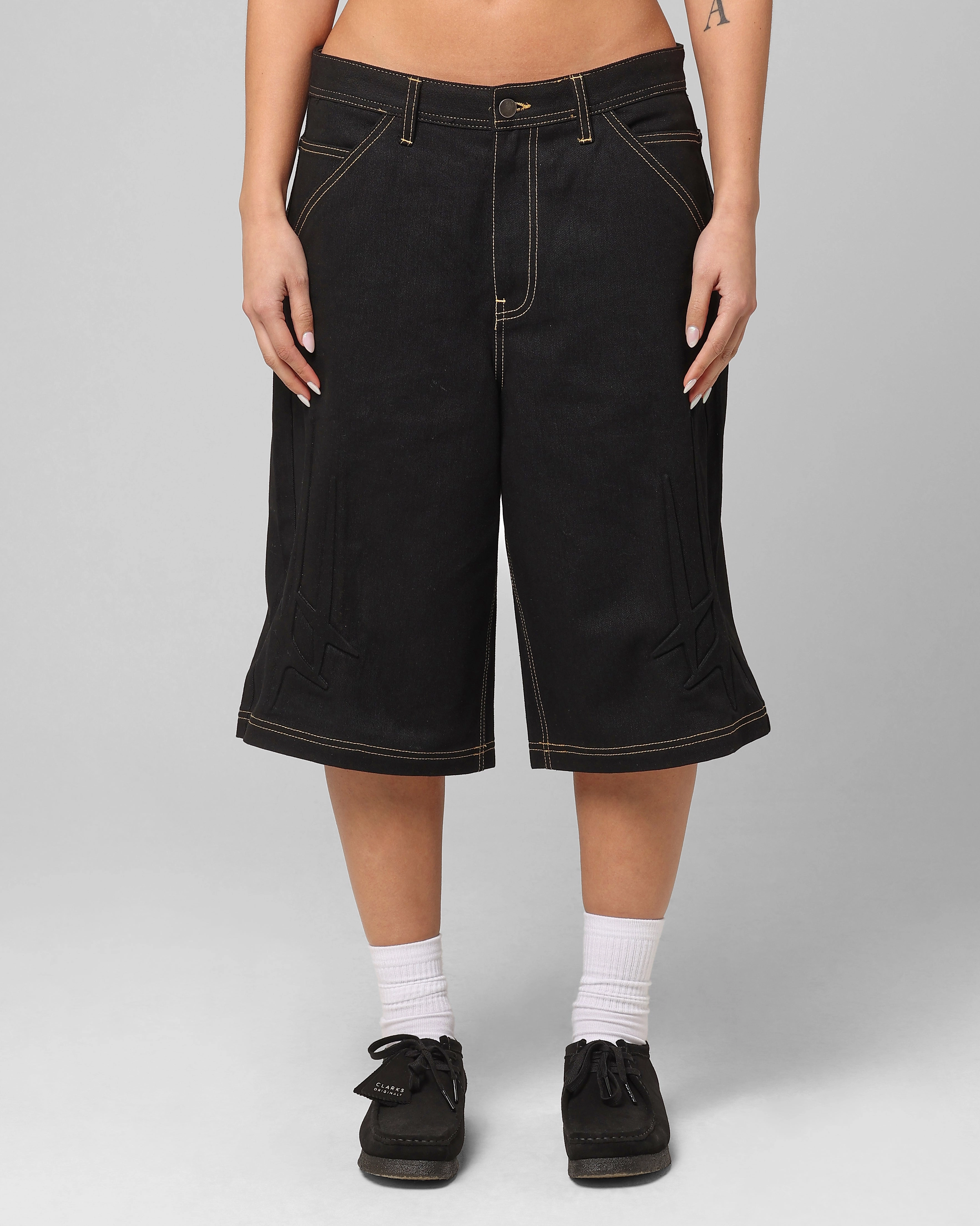 Loiter Star Child Jorts Black Detachable belt Body Fit