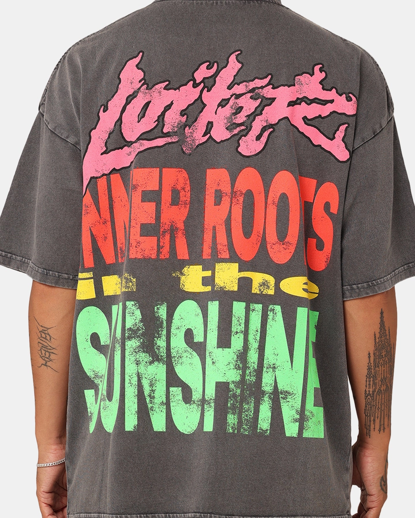 Loiter Summer Roots Oversized T-Shirt Charcoal Grey Hygroscopic Fiber Outdoor Adventure