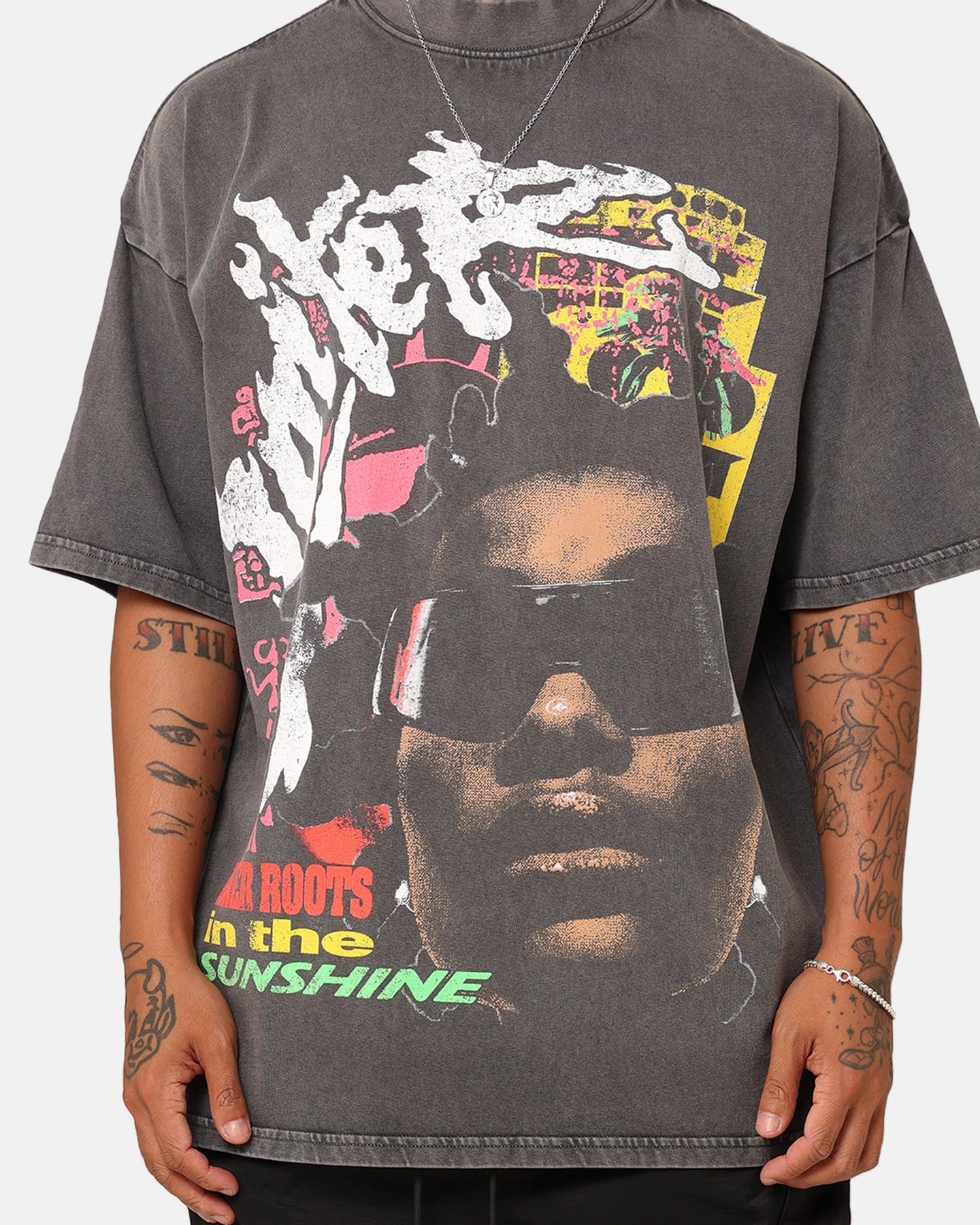 Loiter Summer Roots Oversized T-Shirt Charcoal Grey Perfect for Travel