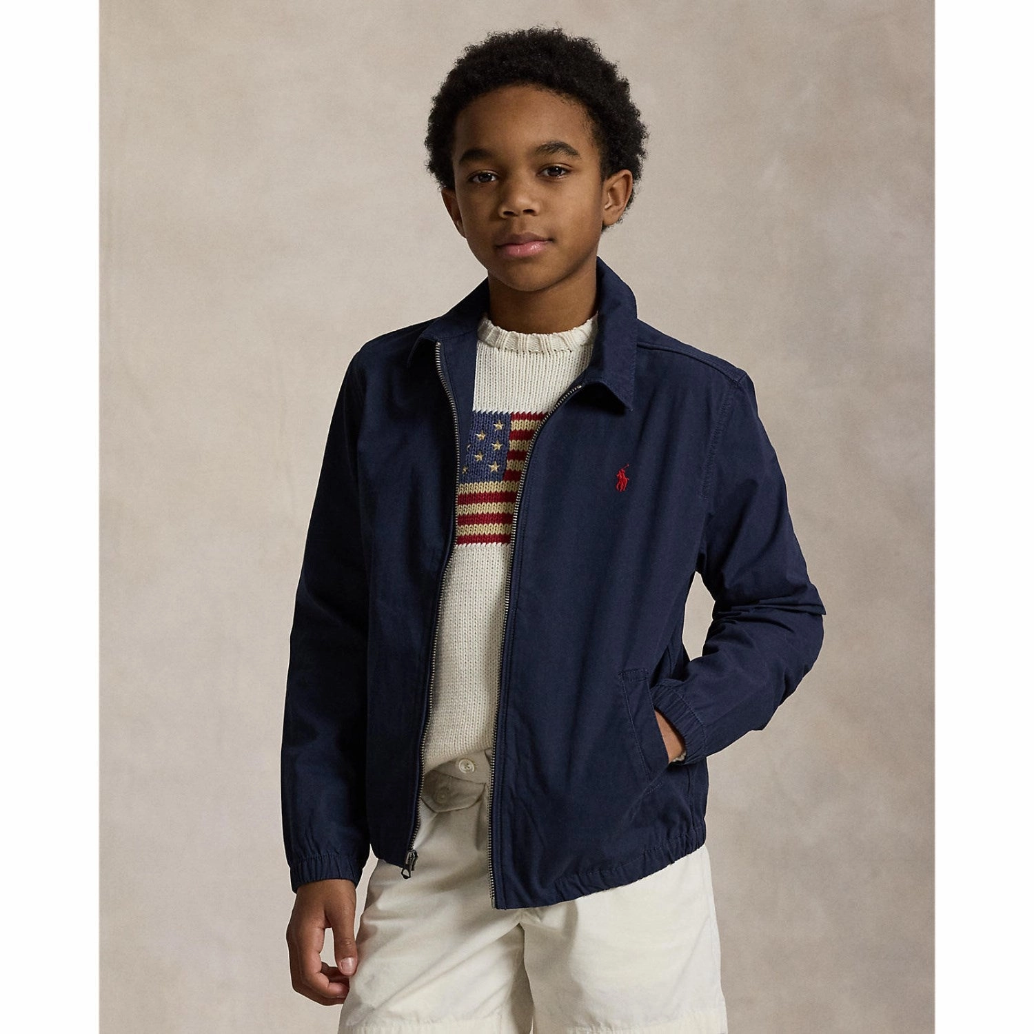 Polo Ralph Lauren Newport Navy Boy Windbreaker TapedSeamConstruction Stylish Basics