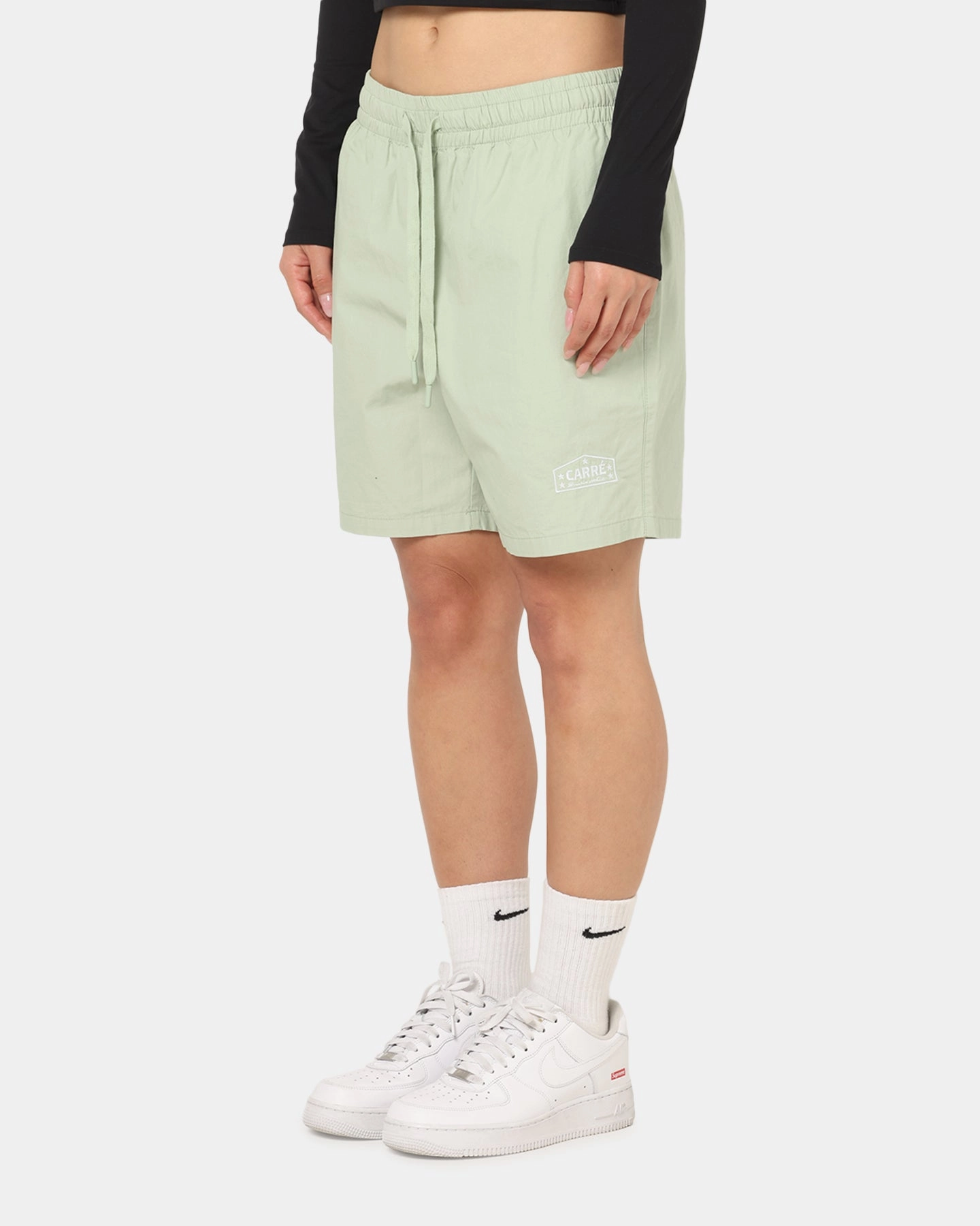 Carre Block Star Beach Shorts Sage Reflective details AntiPillingFabric