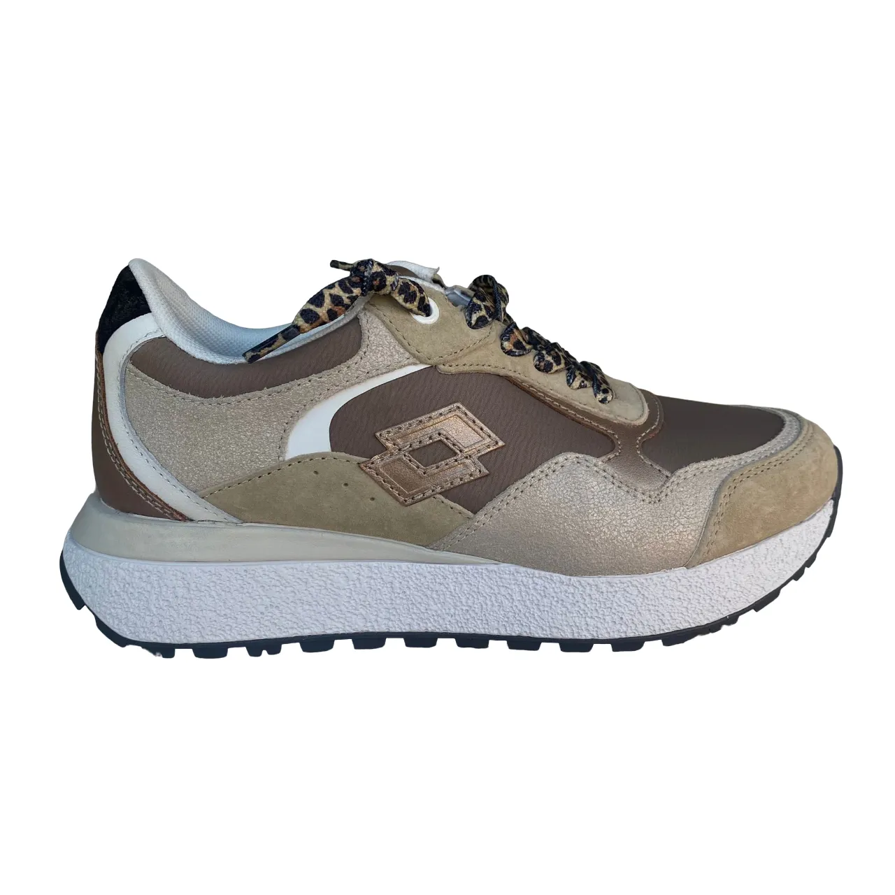 Remarkable flexibility Lotto Leggenda scarpa sneakers da donna Tokyo Wedge Leo Lace 221871 CS5 fossile-platino-beige