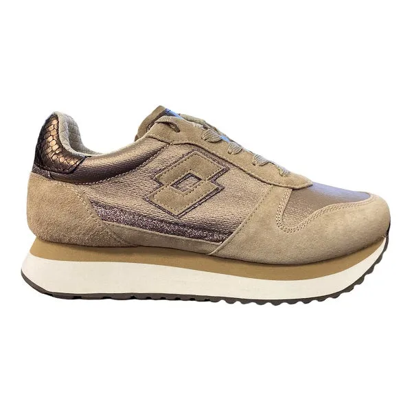 Lotto Leggenda scarpa sneakers da donna Wedge Silk 217136 8NH marrone fossile running endurance improvement waterproof fabric shoes