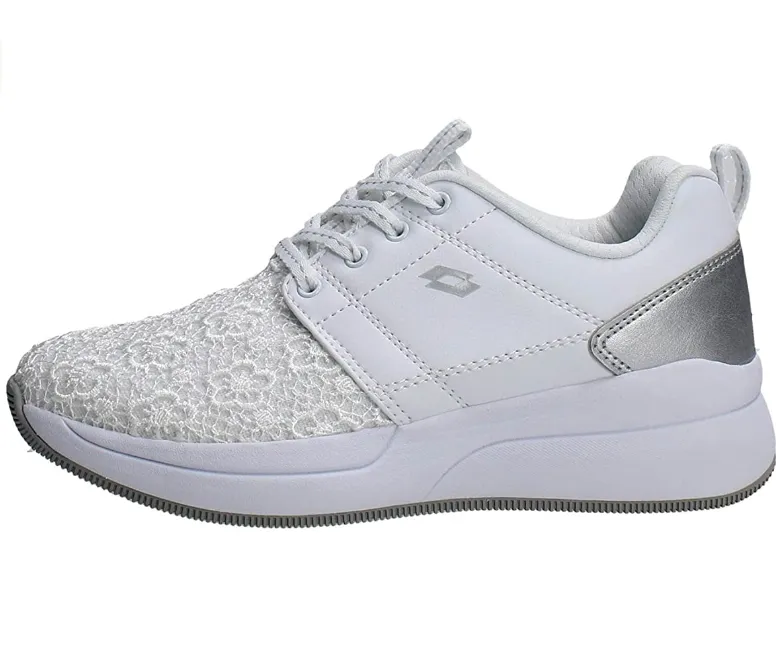 waterproof fabric shoes adult style Lotto scarpa sneakers da donna Iris II Amf S7660 bianco argento
