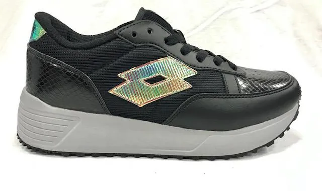 Multidirectional Traction 3D Curved Grooves Lotto scarpa sneakers da donna Record Edge W T0075 nero