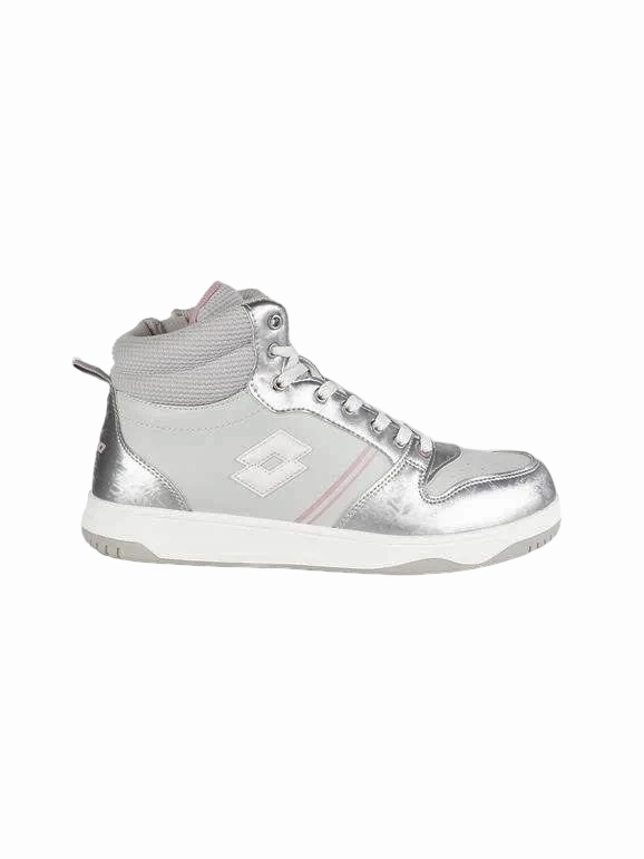 Lotto Scarpa da ginnastica da ragazza alta con Zip Rocket AMF Metal 218173 9F2 mushroom gray-white-silver unpadded shoes early morning running