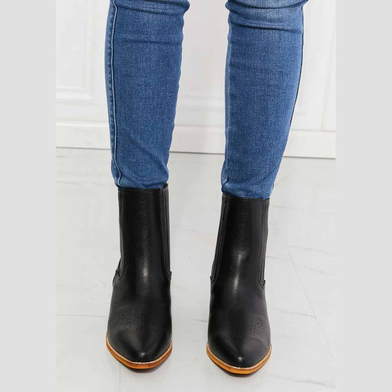 Love the Journey Stacked Heel Chelsea Boot in Black