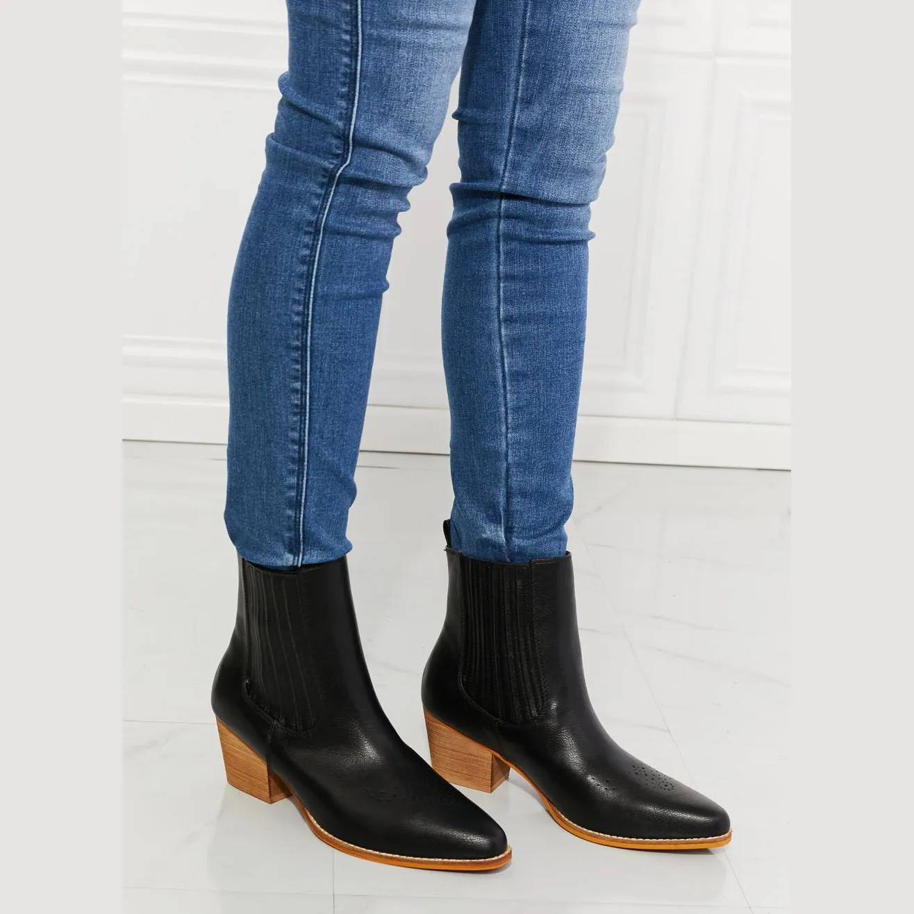 Love the Journey Stacked Heel Chelsea Boot in Black
